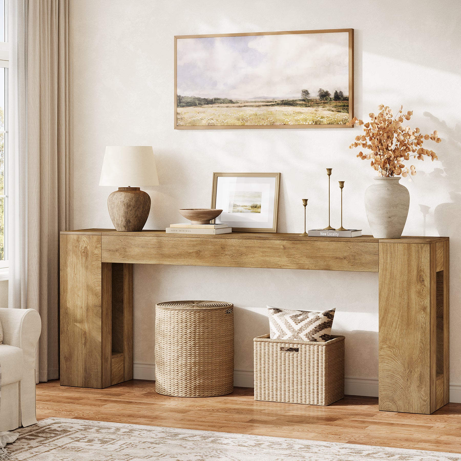 Tribesigns 78.74" Console Table, Modern Geometric Sofa Table for Entryway - Image 6