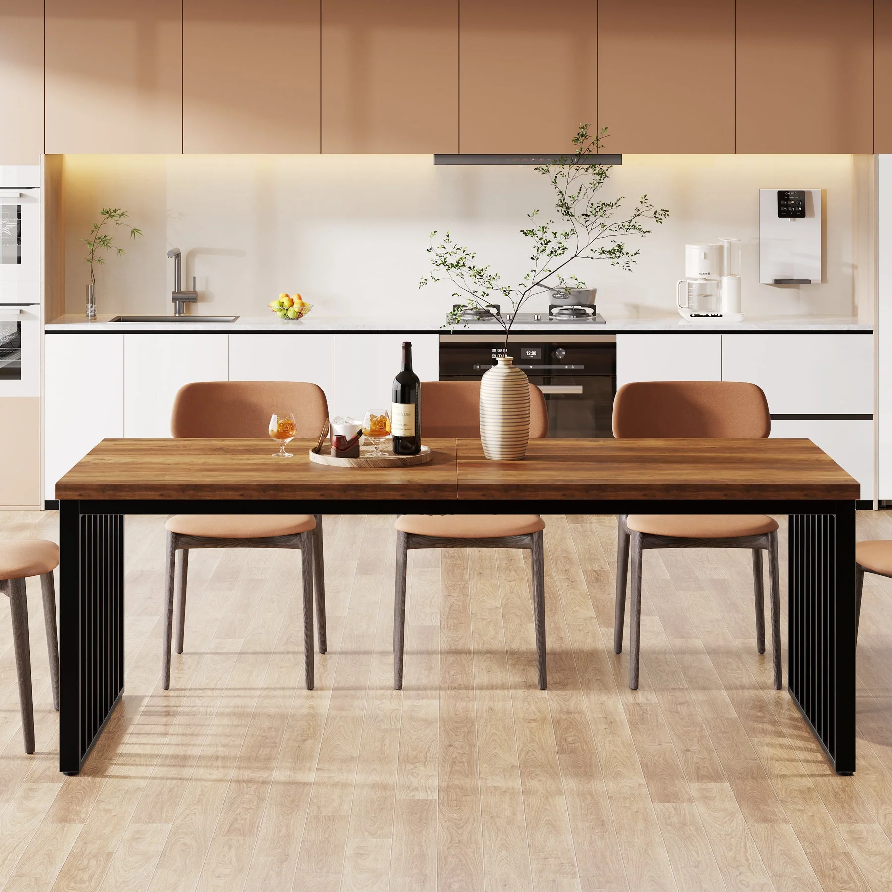 Modern Dining Table, 78.74 inches Sturdy Kitchen Table - Image 6