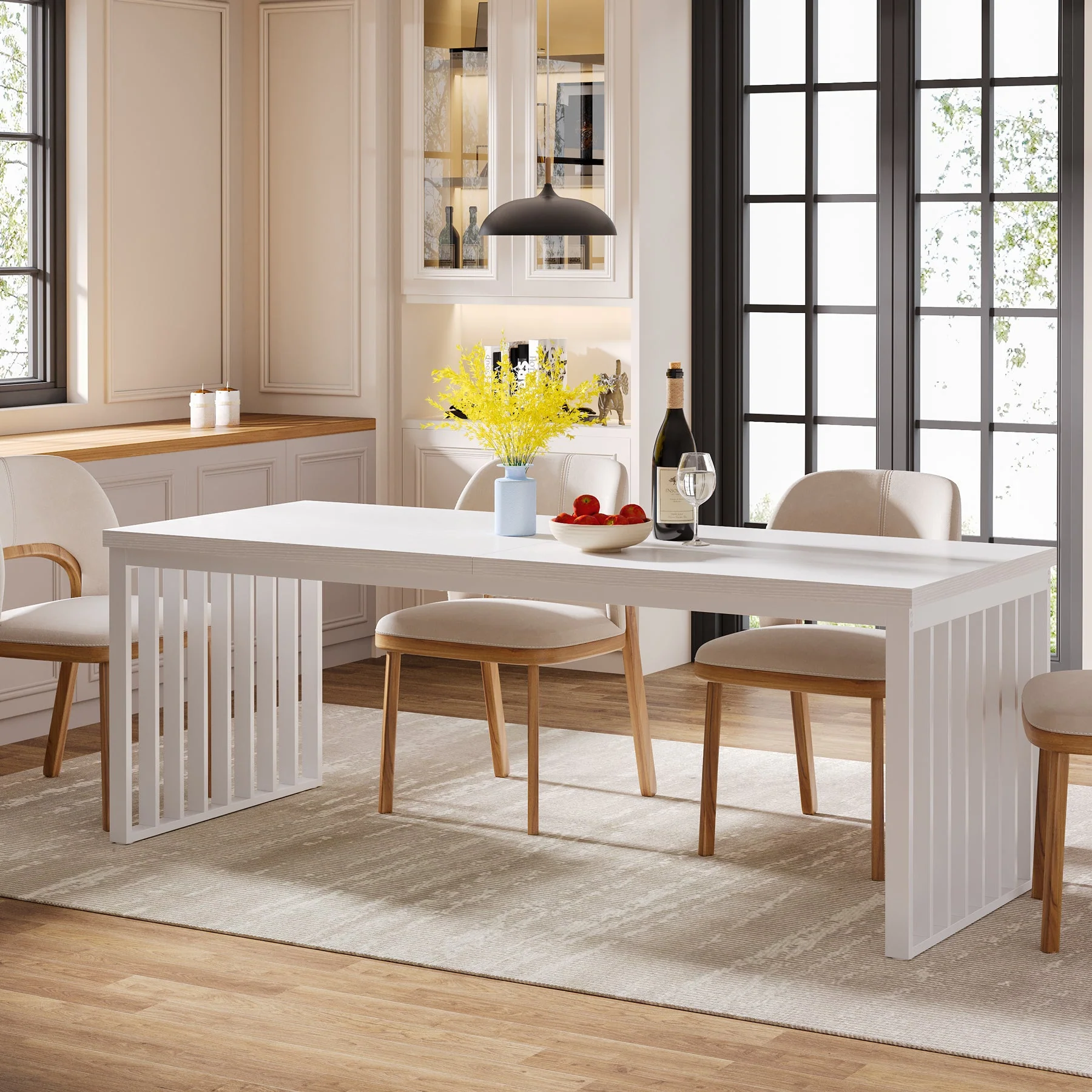 Modern Dining Table, 78.74 inches Sturdy Kitchen Table - Image 9