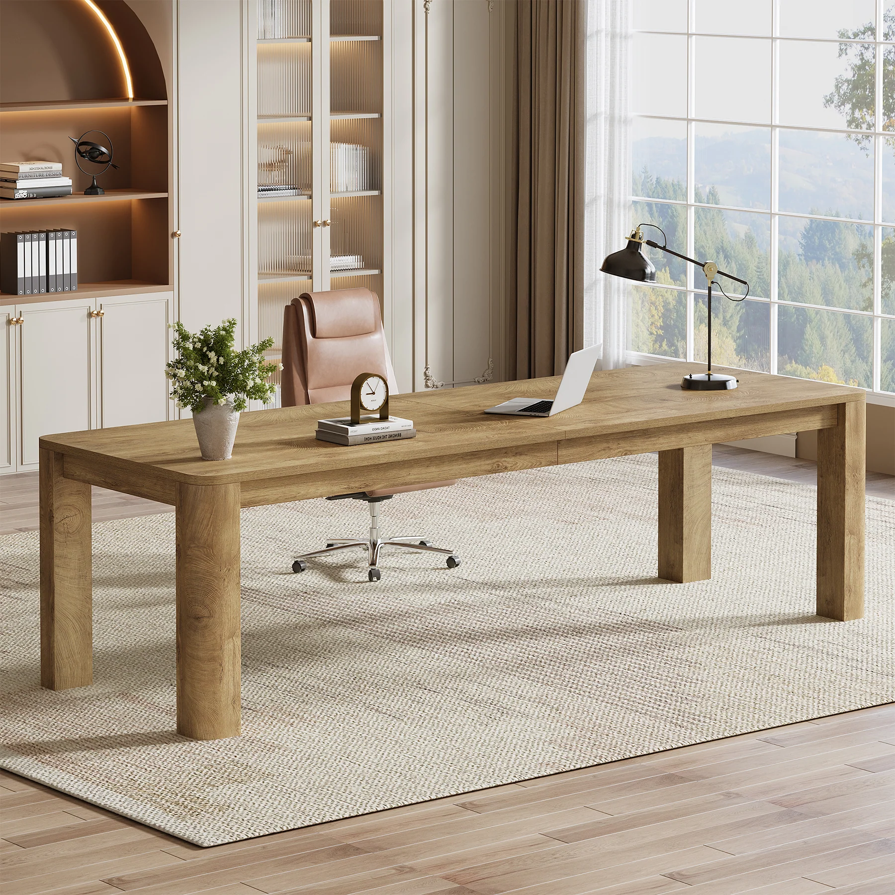 78.74" Two Person Desk, Double Computer Desk Writing Table for Home Office - Image 5