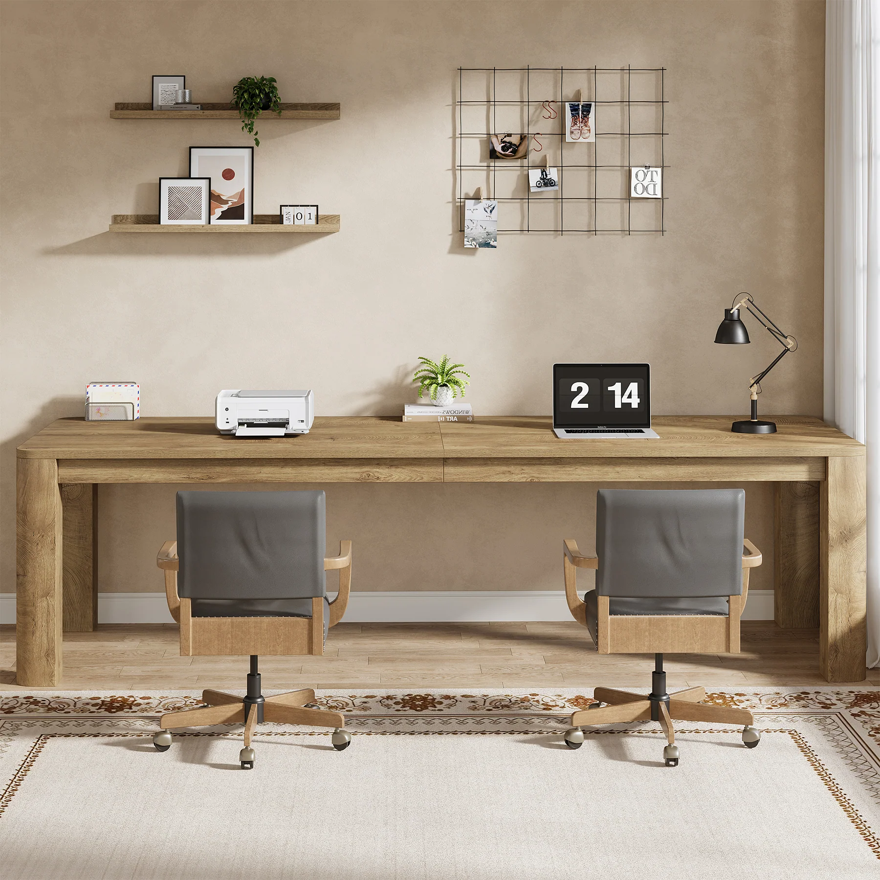 78.74" Two Person Desk, Double Computer Desk Writing Table for Home Office - Image 7