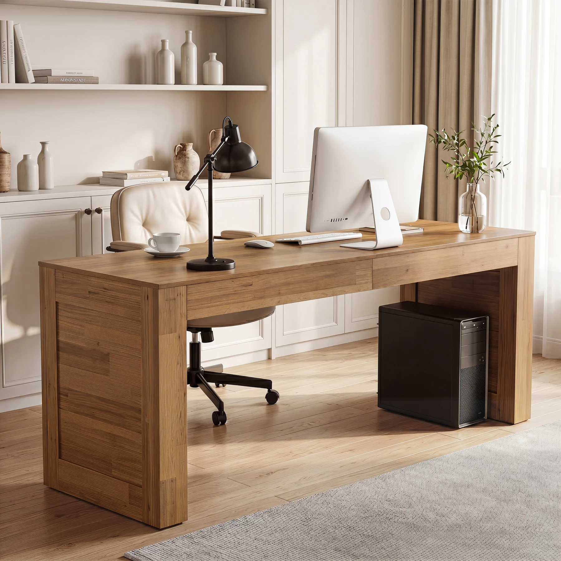 78.74" Two-Person Desk, Double Computer Desk Writing Table for Home Office