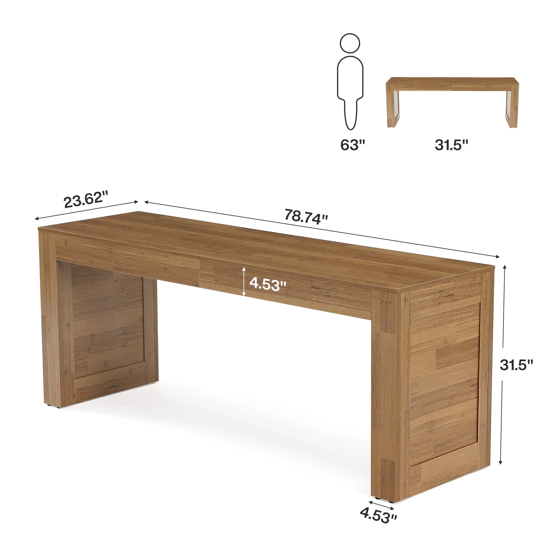 78.74" Two-Person Desk, Double Computer Desk Writing Table for Home Office - Image 2