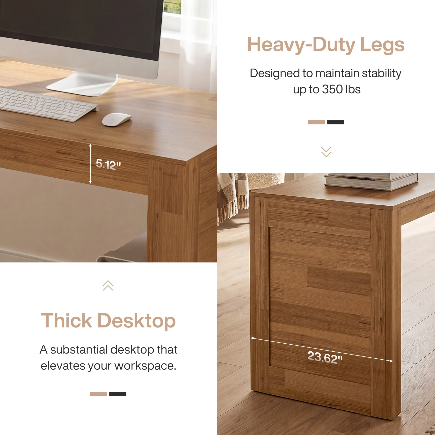 78.74" Two-Person Desk, Double Computer Desk Writing Table for Home Office - Image 6