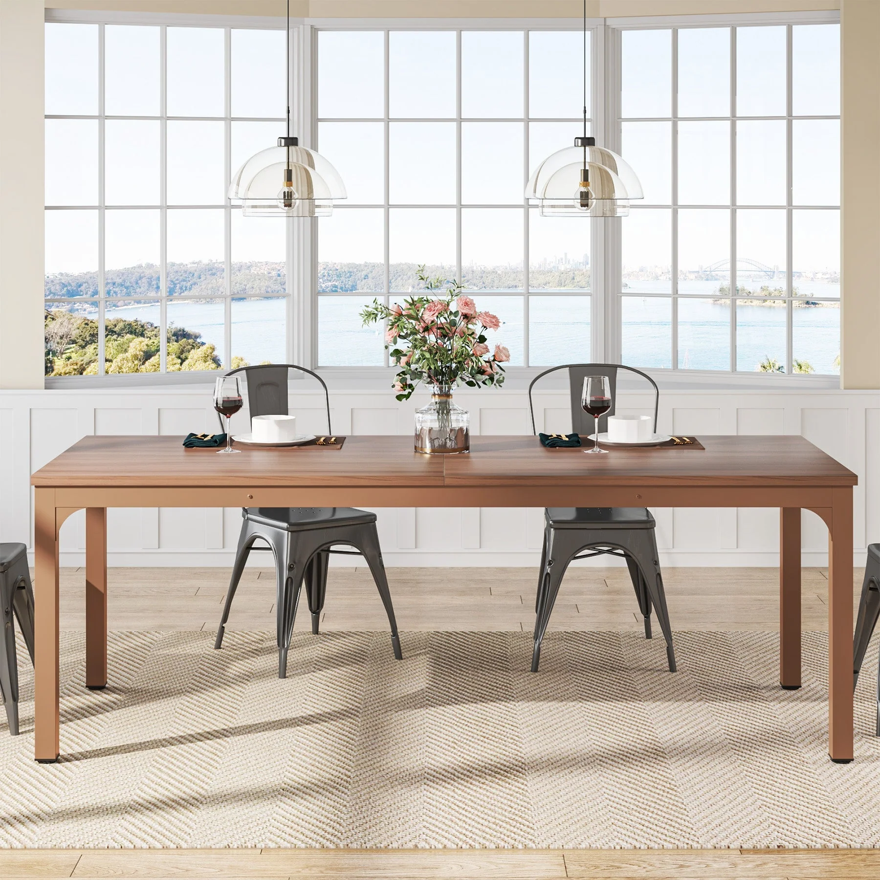 Rectangular Dining Table, 78 inch Long Kitchen Table for 6-8 People - Image 15