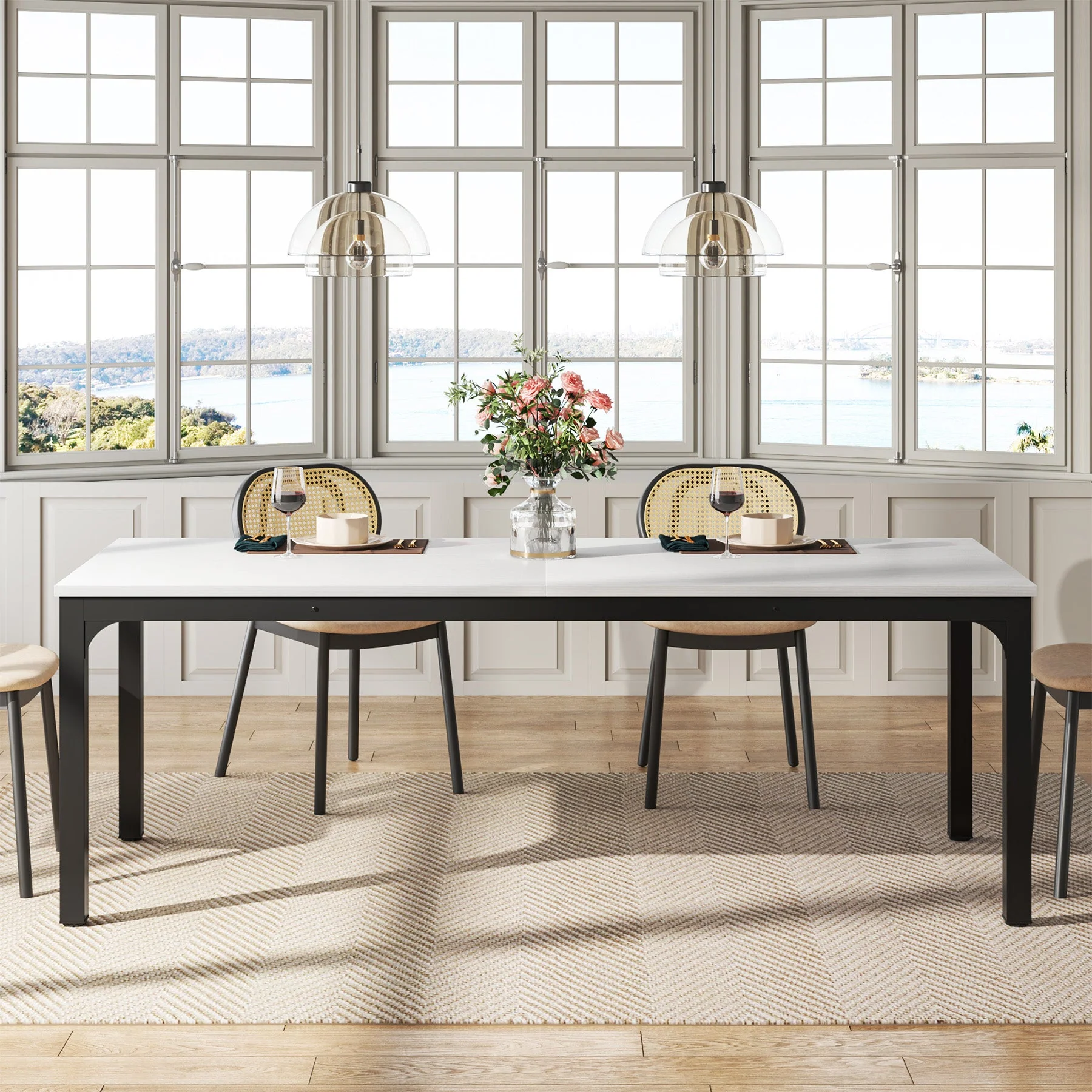 Rectangular Dining Table, 78 inch Long Kitchen Table for 6-8 People - Image 21