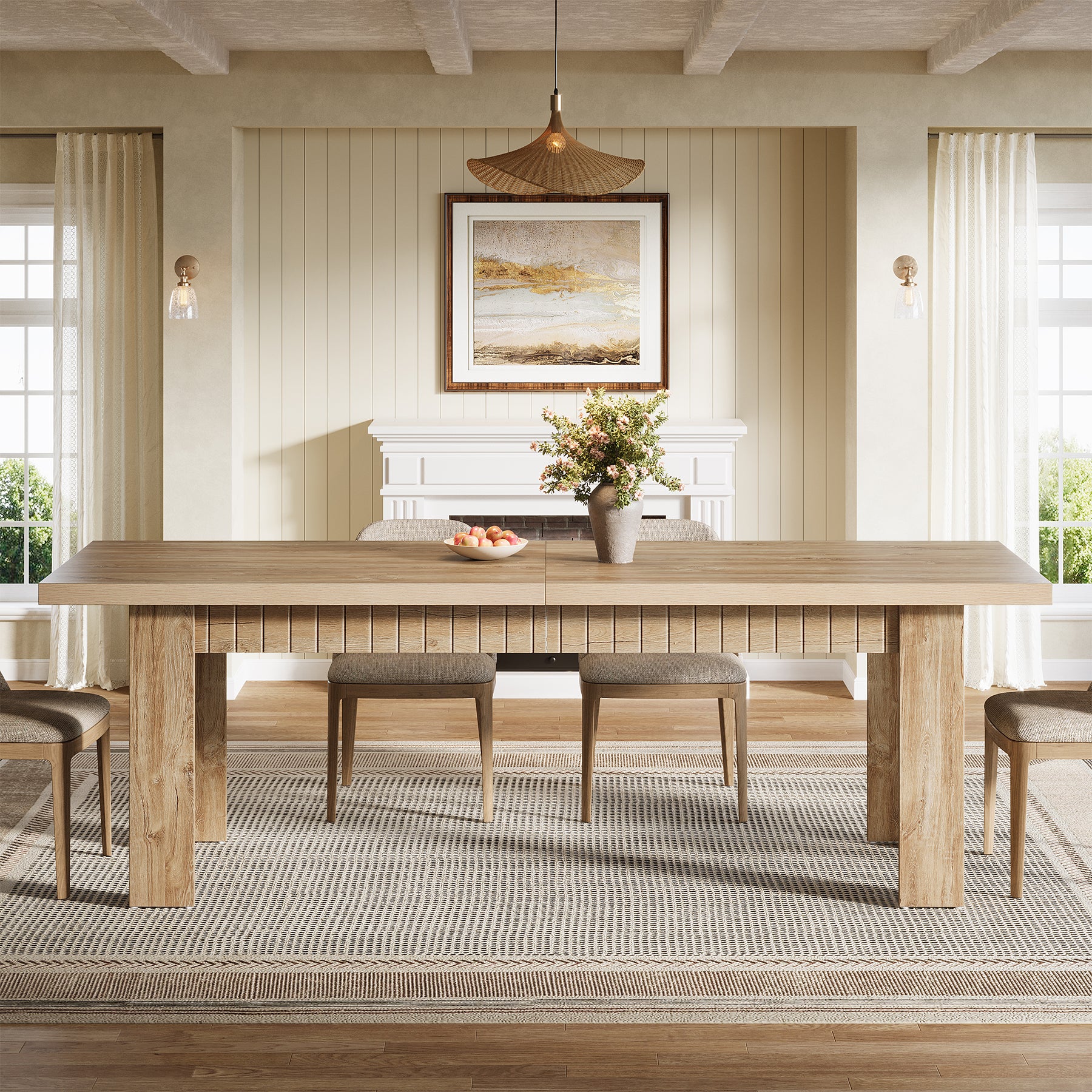 79" Dining Table for 6-8 People, Rectangular Kitchen Table for Dining Room - Image 3