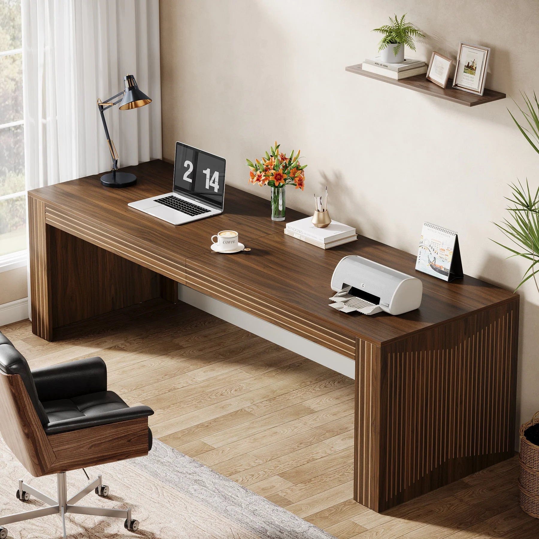 79" Two Person Desk, Double Computer Desk for Home Office - Image 3
