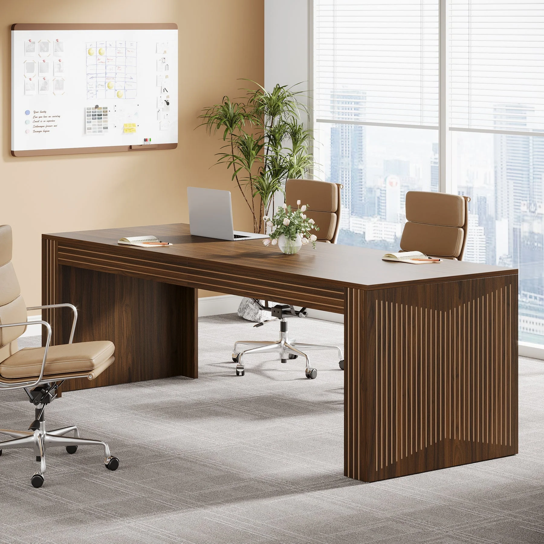 79" Two Person Desk, Double Computer Desk for Home Office - Image 4