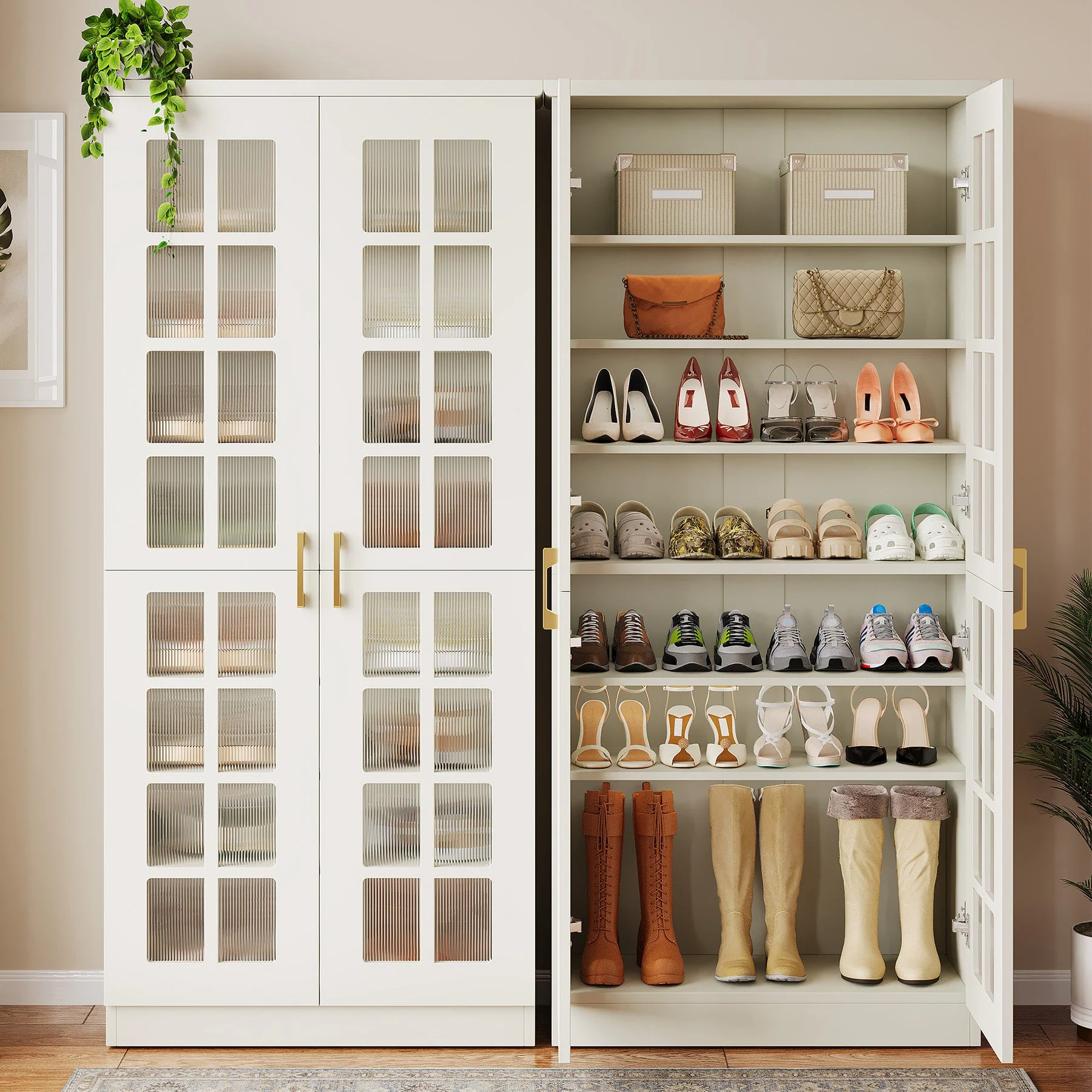 Modern Shoe Cabinet, 8-Tier Shoe Storage Racks With Adjustable Shelves - Image 5
