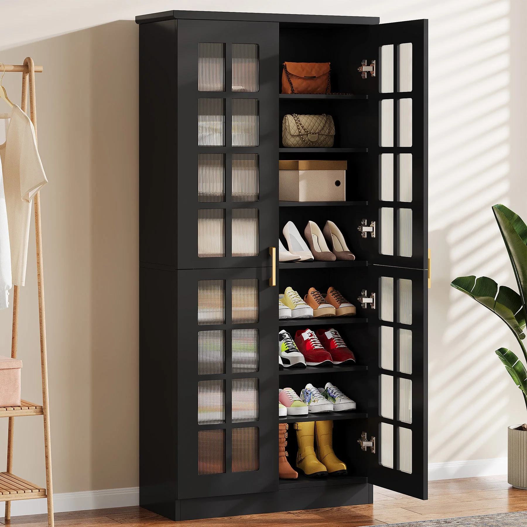 Modern Shoe Cabinet, 8-Tier Shoe Storage Racks With Adjustable Shelves - Image 7