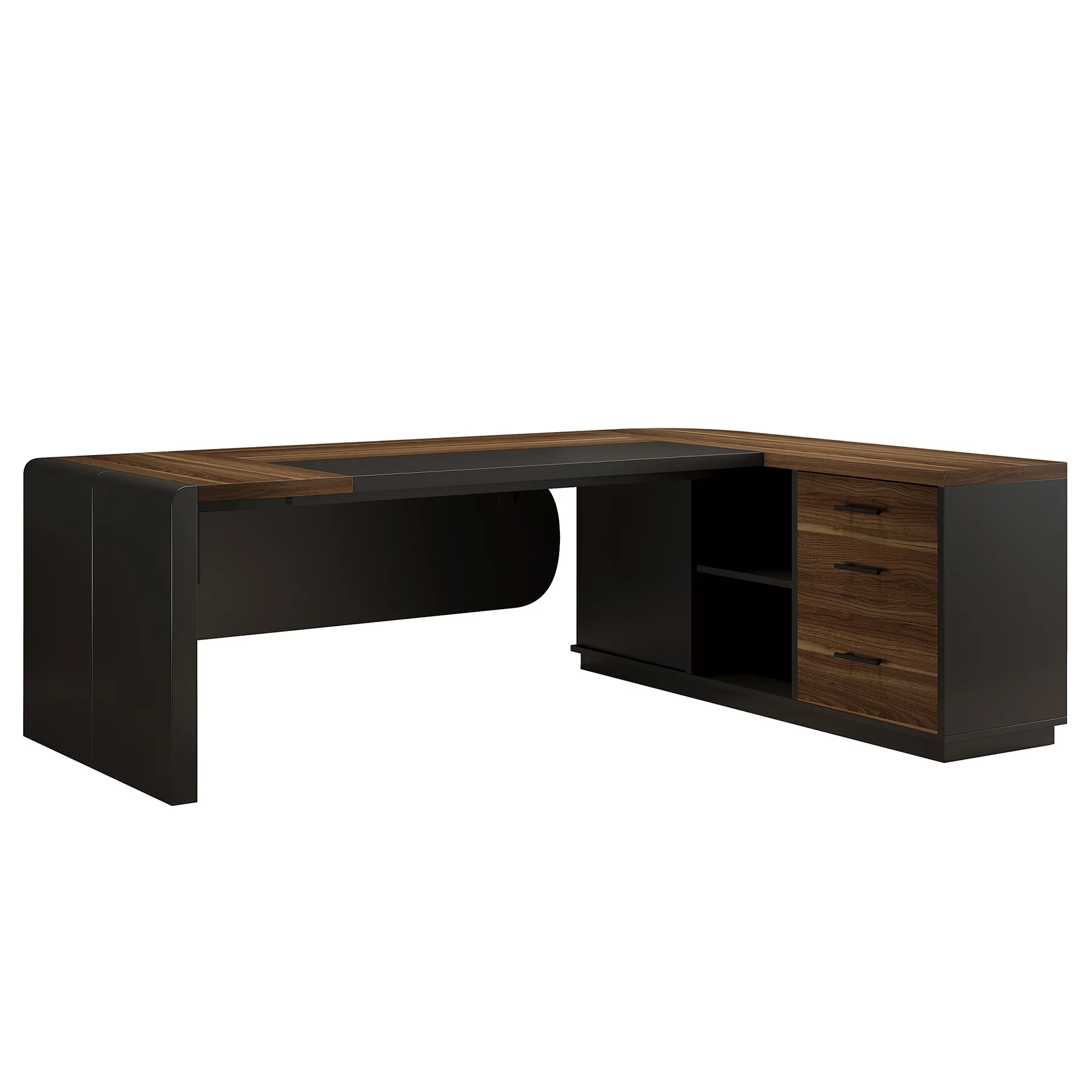 80" Executive Desk, L-Shaped Computer Desk with Storage Drawers - Image 10