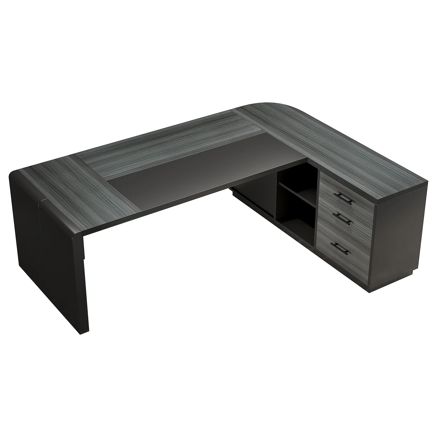 80" Executive Desk, L-Shaped Computer Desk with Storage Drawers - Image 13