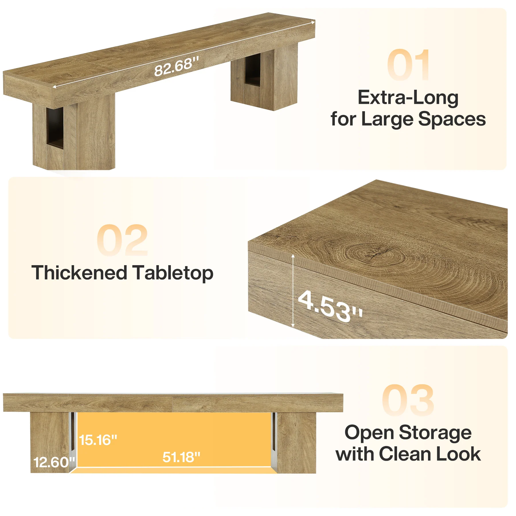 83" Entryway Bench, Extra-Long Shoe Bench with Sturdy Base for Hallway - Image 7