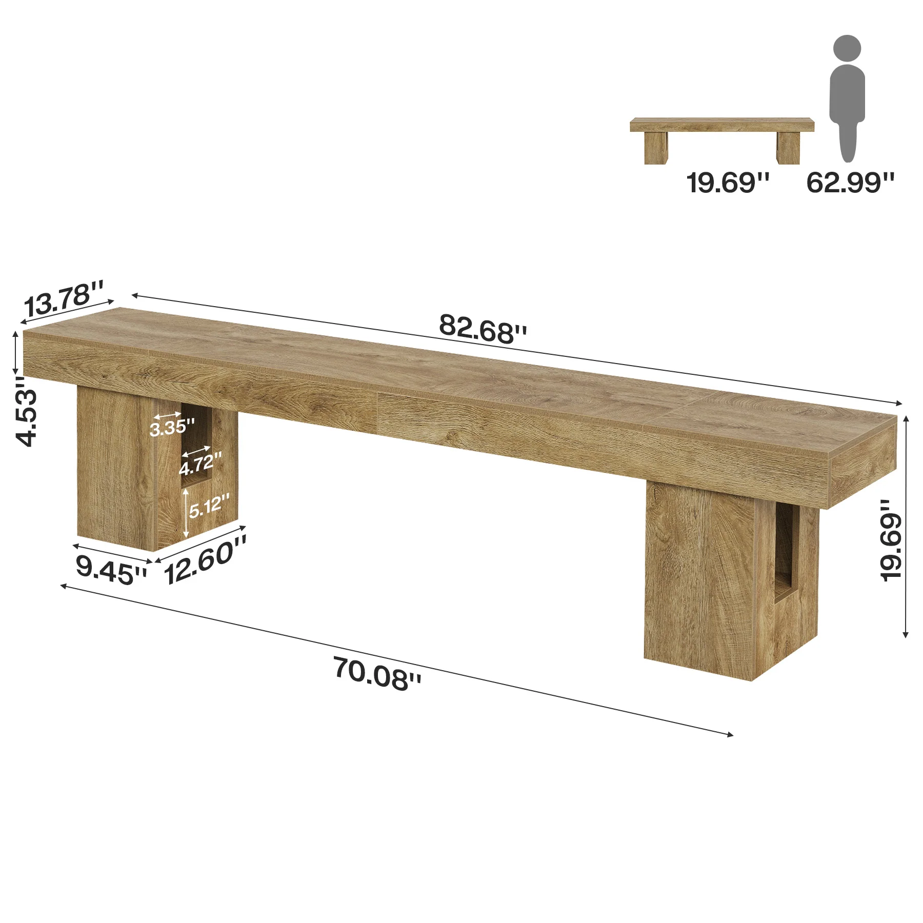 83" TV Stand for 65/75/85" TVs, Modern Rustic Entertainment Center for Living Room - Image 2