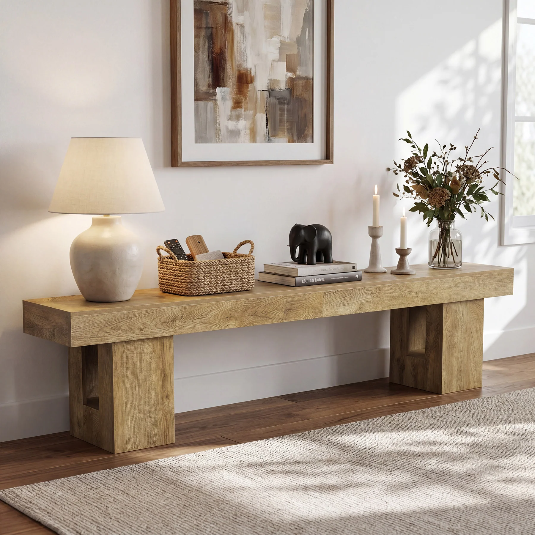 83" TV Stand for 65/75/85" TVs, Modern Rustic Entertainment Center for Living Room - Image 5