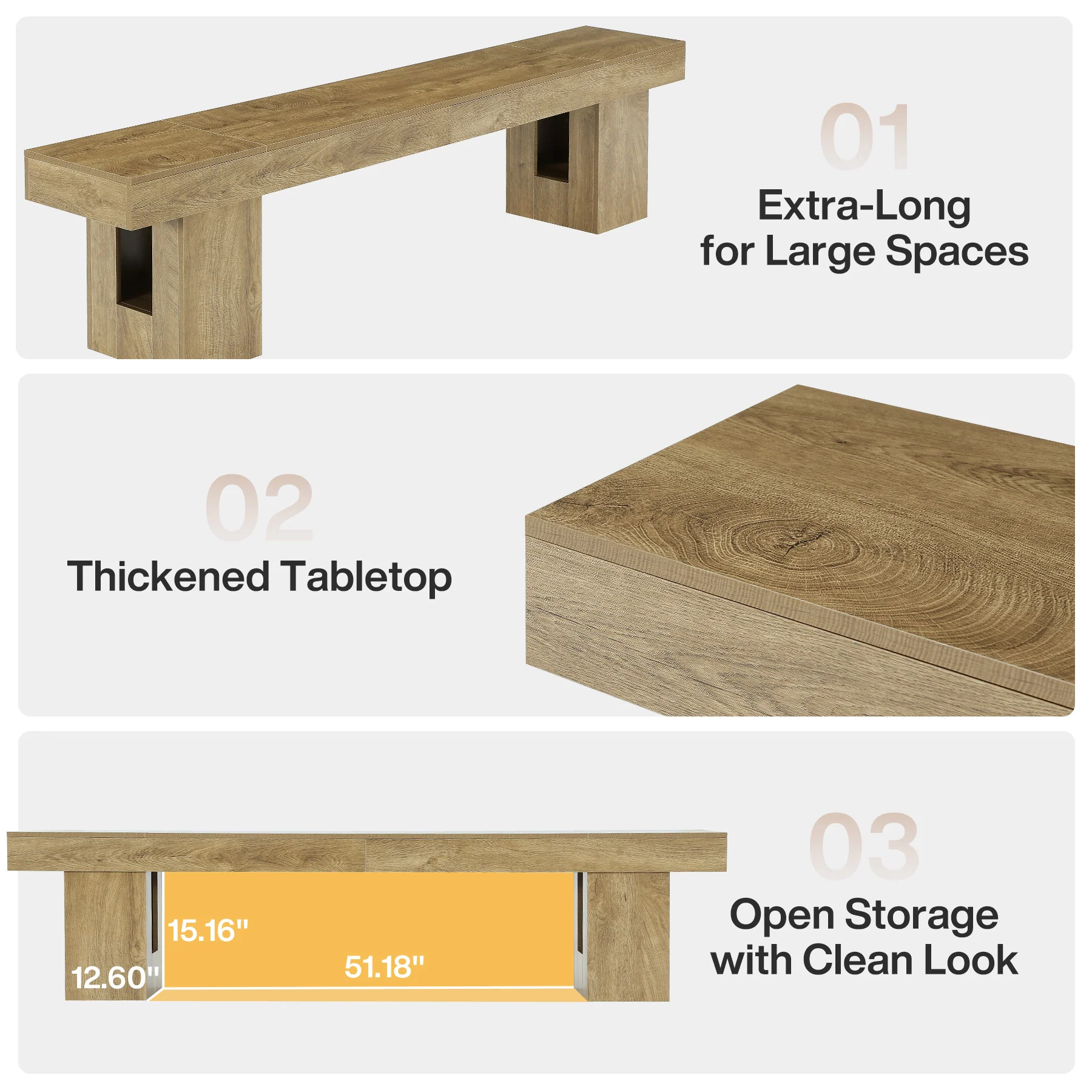 83" TV Stand for 65/75/85" TVs, Modern Rustic Entertainment Center for Living Room - Image 8