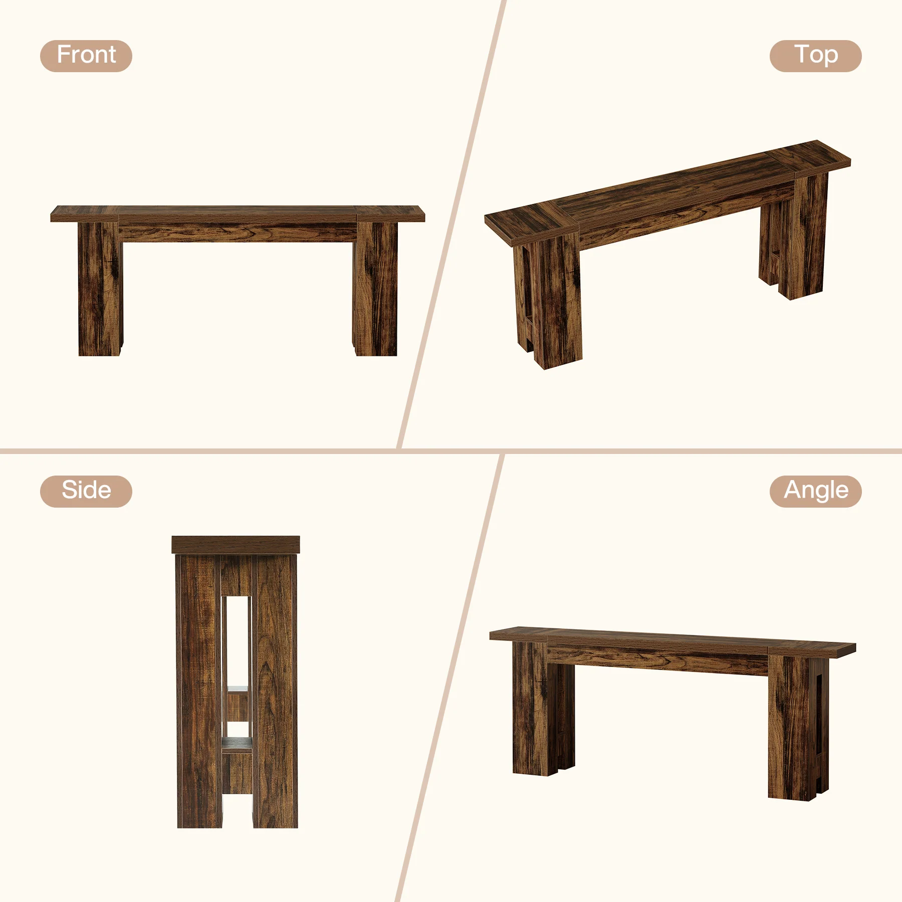 86.6" Long Console Table, Farmhouse Entryway Sofa Table Behind Couch for Hallway - Image 8