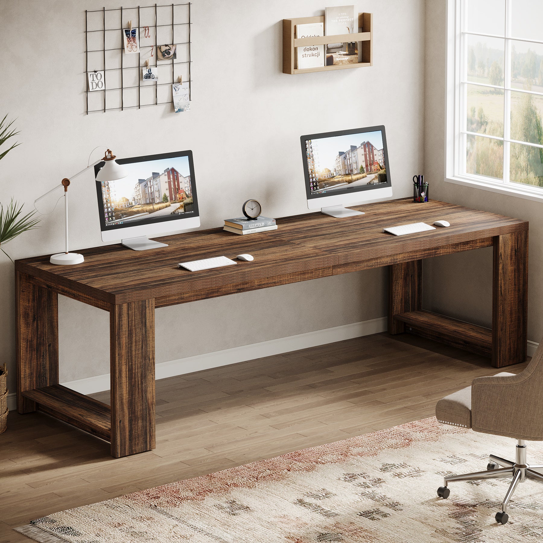 86" Two Person Desk, Long Computer Desk Conference Table for Home Office - Image 12