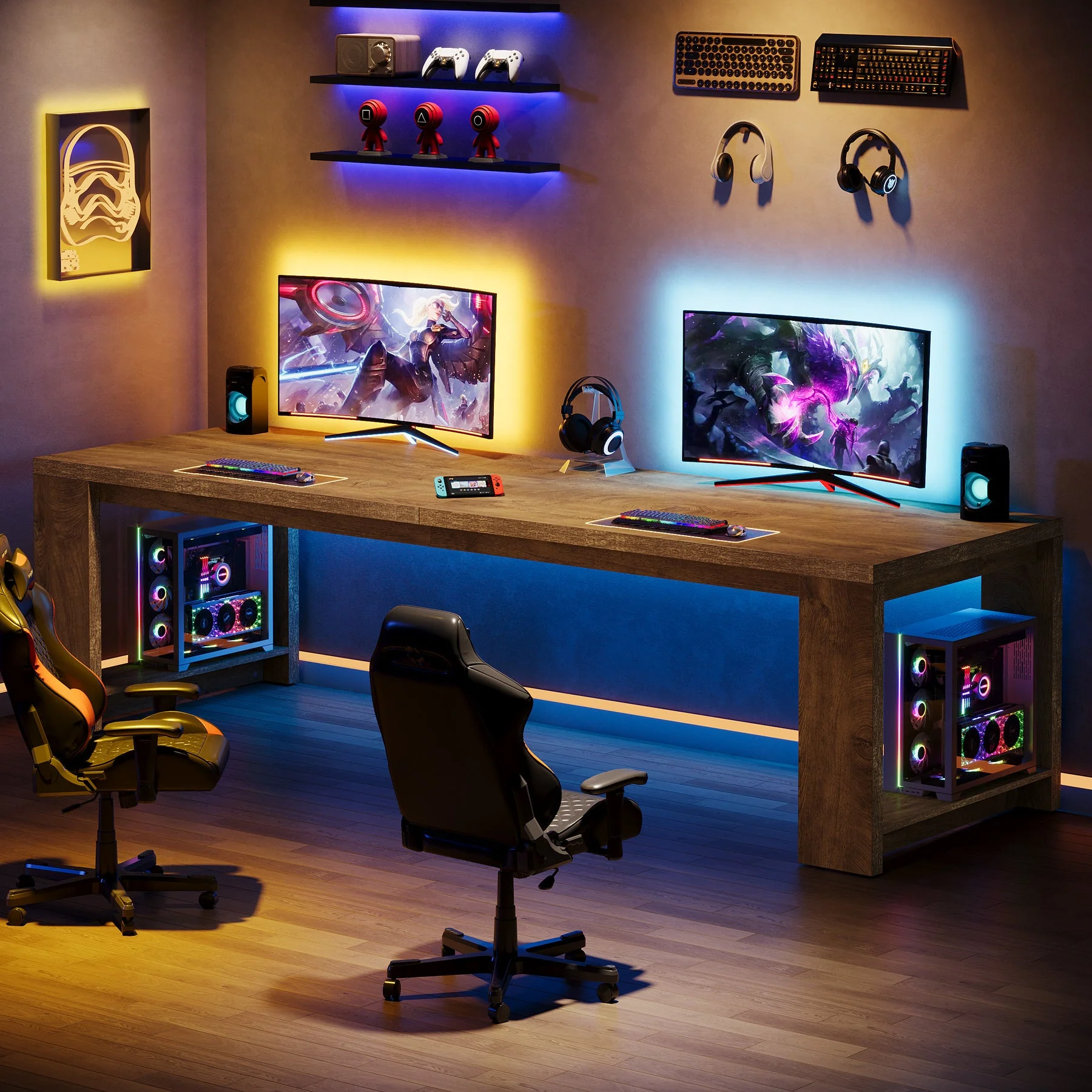 86" Two Person Desk, Long Computer Desk Conference Table for Home Office - Image 6