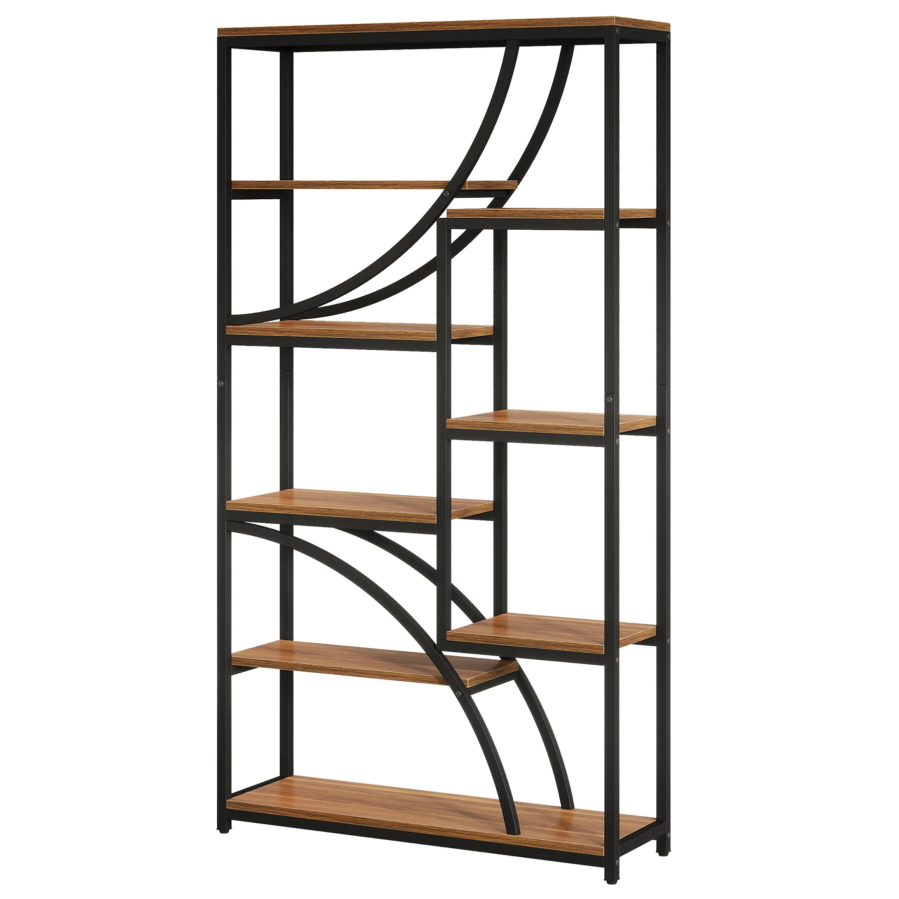 9-Tier Bookcase, 70.87" Industrial Etagere Bookshelf with Open Shelf - Image 10