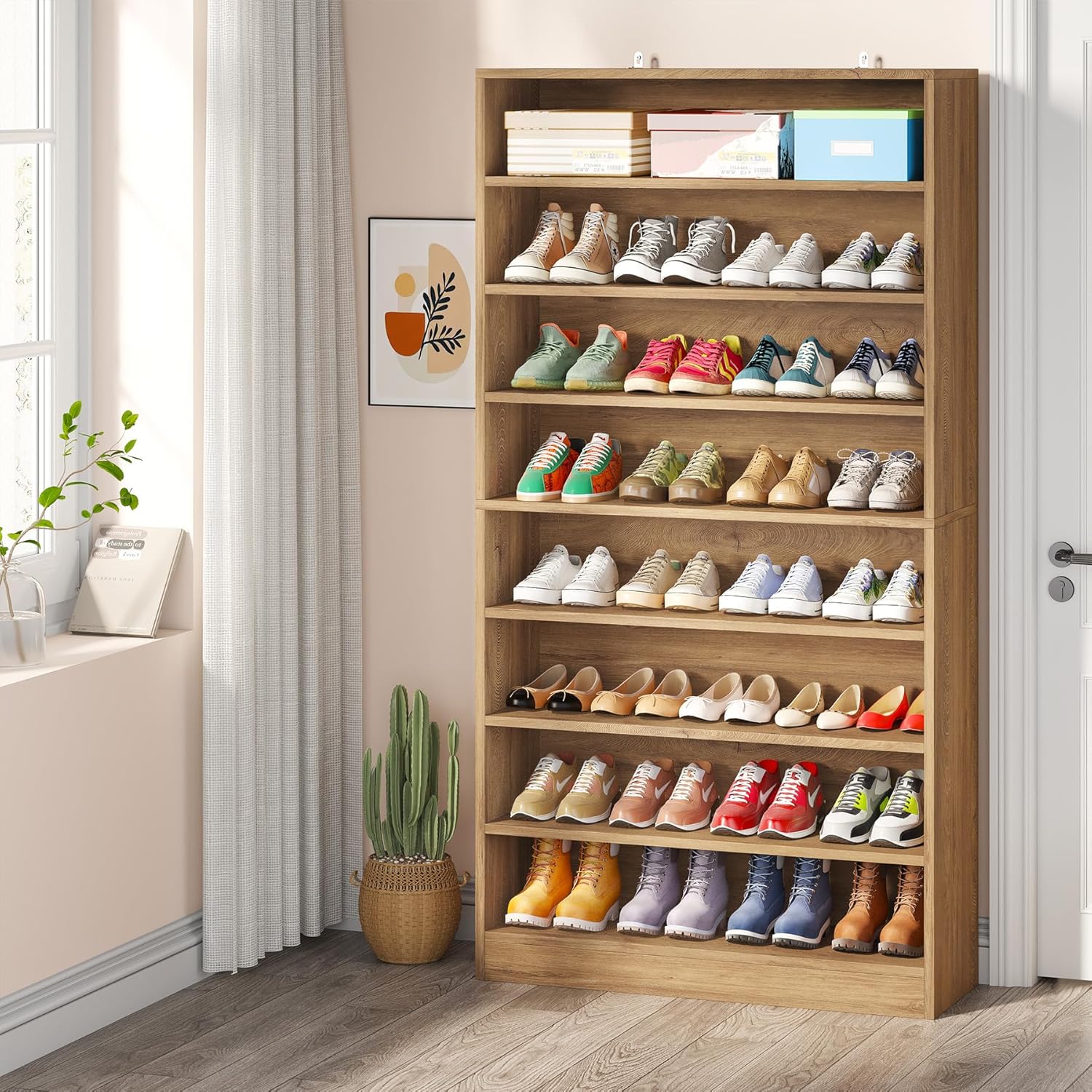 Freestanding Shoe Cabinet, 9-Tier 40-45 Pairs Shoe Storage Rack - Image 18