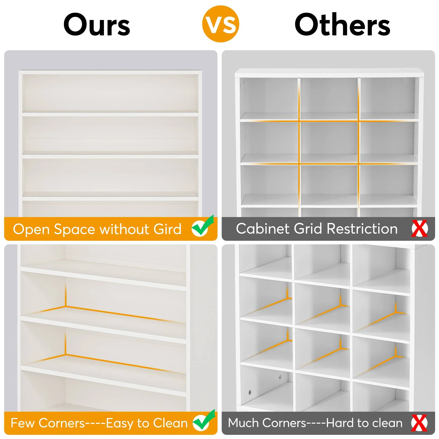 Freestanding Shoe Cabinet, 9-Tier 40-45 Pairs Shoe Storage Rack - Image 7