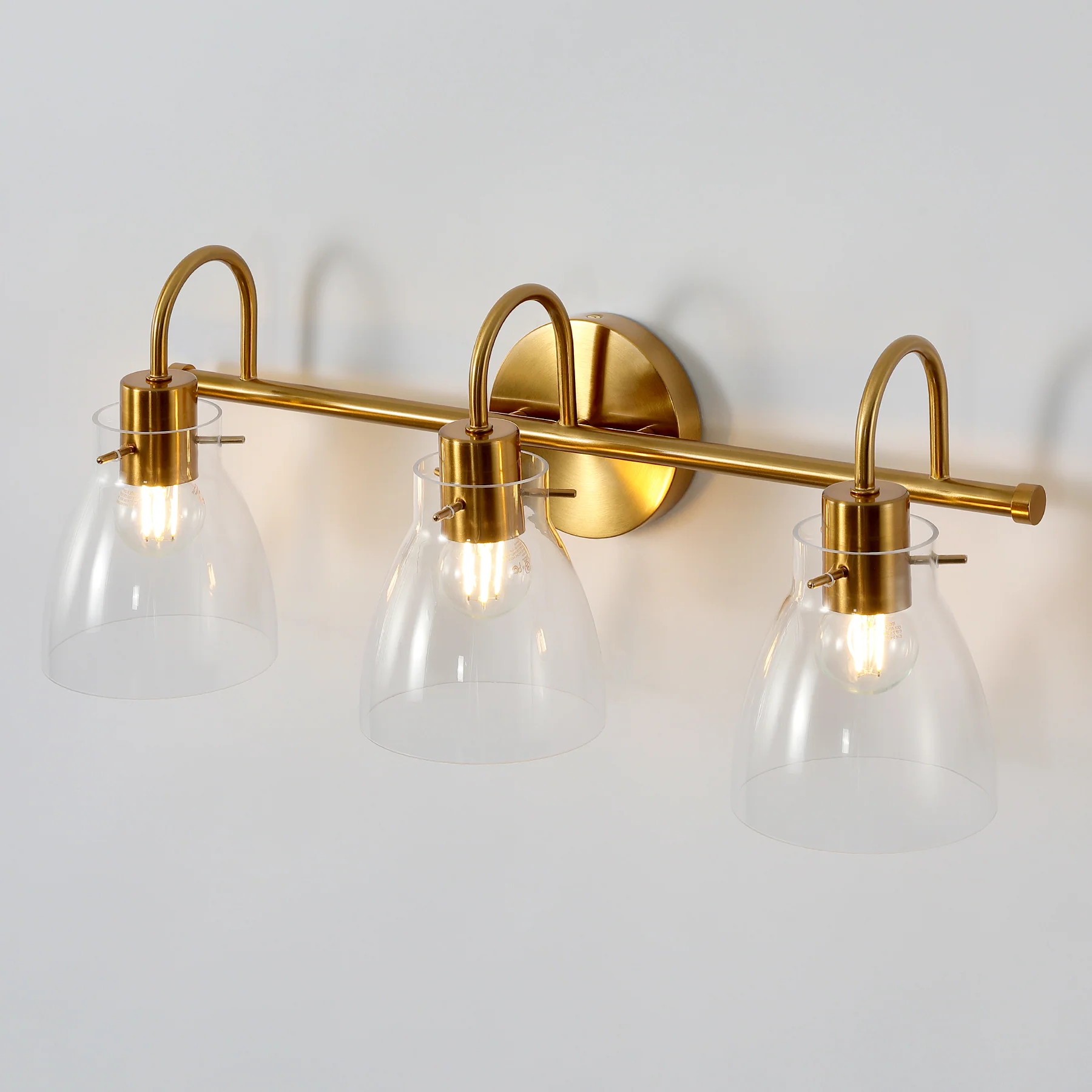 Bathroom Light Fixtures, 3-Light Vanity Lights with Clear Glass Shade - Image 9