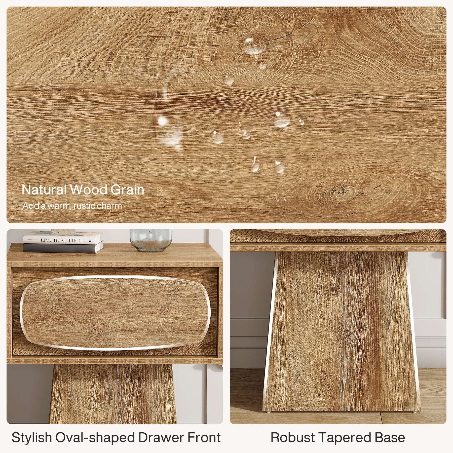 Modern Nightstand, Bed Side Table with Drawer Storage - Image 6