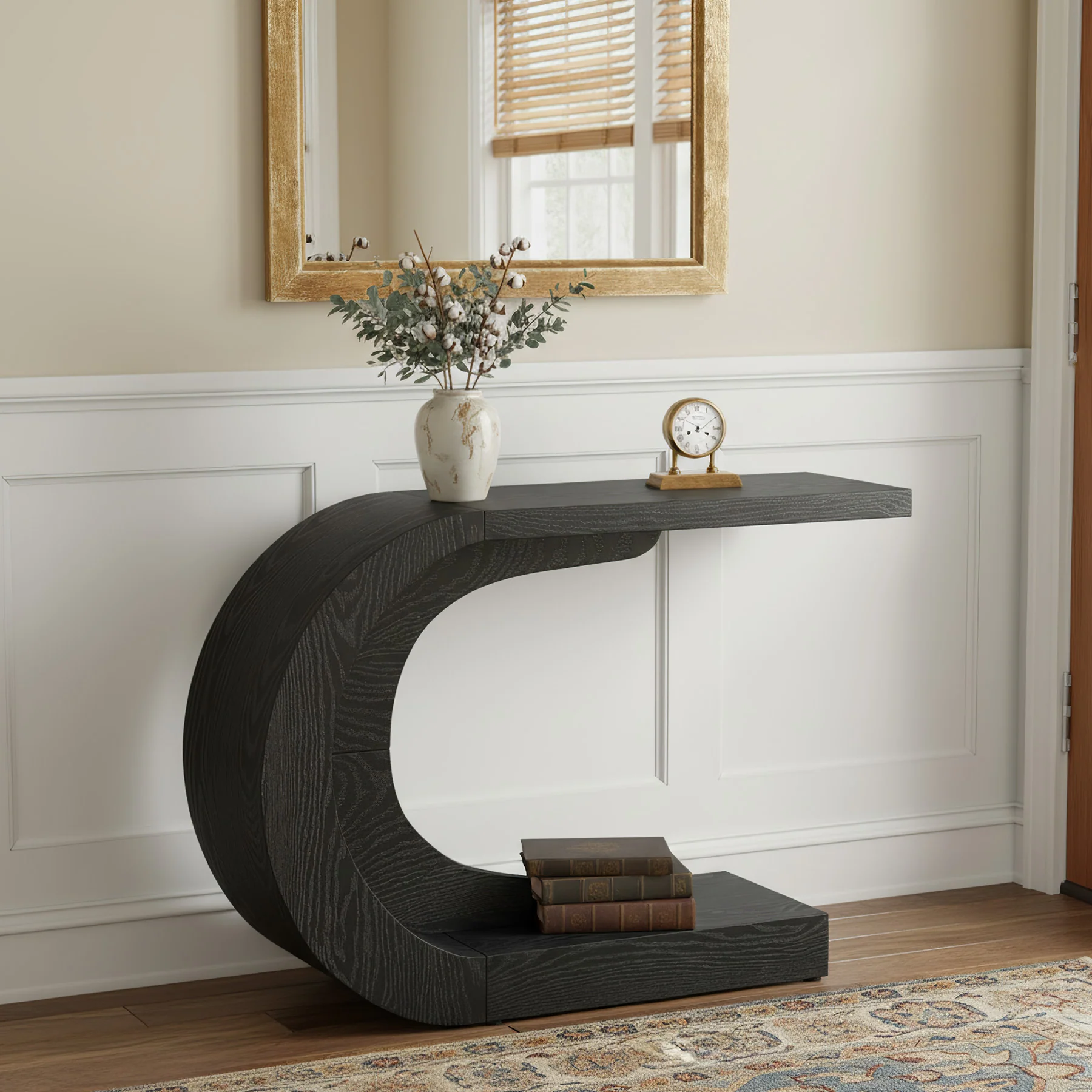 43" Console Table, C-Shaped Accent Entryway Sofa Table for Hallway - Image 6