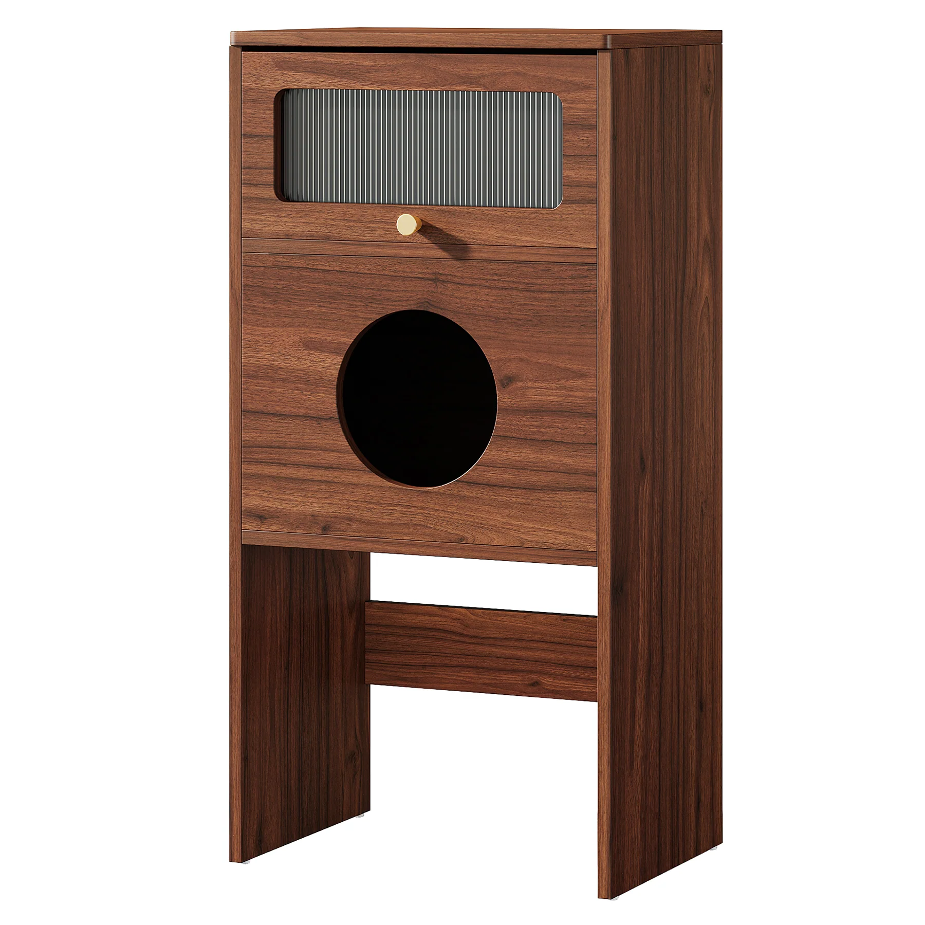 Cat Litter Box Enclosure, Modern Kitty House End Table with Acrylic Door - Image 10
