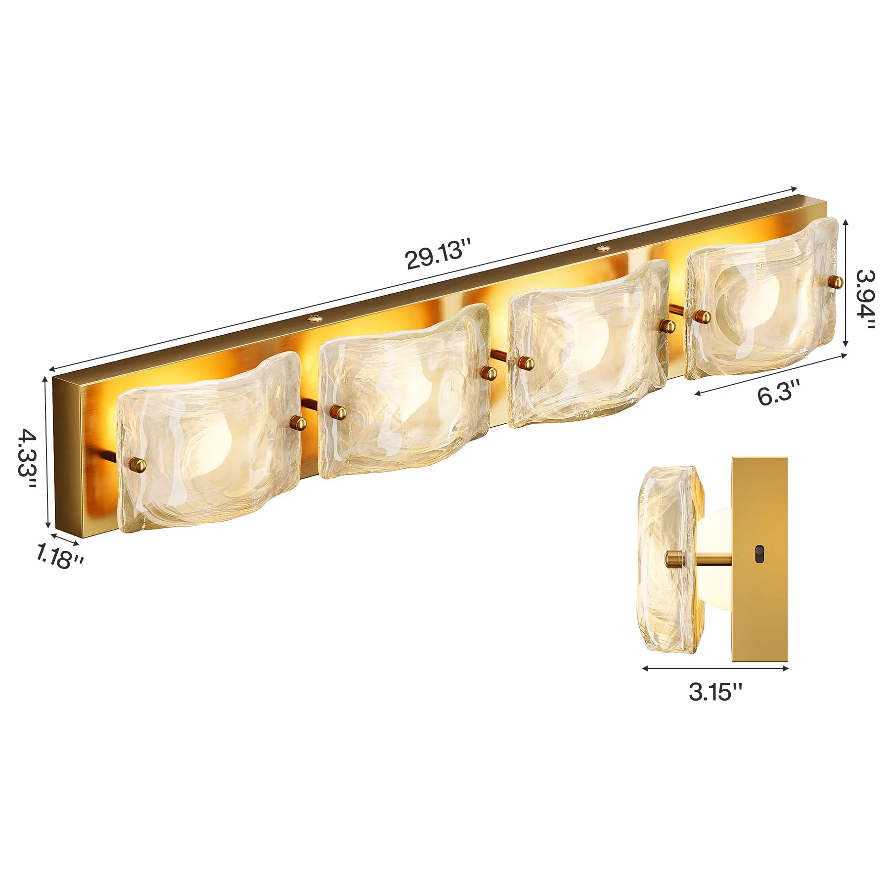 Cloud Glass Vanity Light, LED Modern Bathroom Wall Lighting Fixtures - Image 10