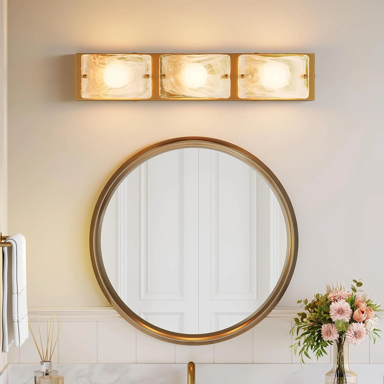Cloud Glass Vanity Light, LED Modern Bathroom Wall Lighting Fixtures - Image 3