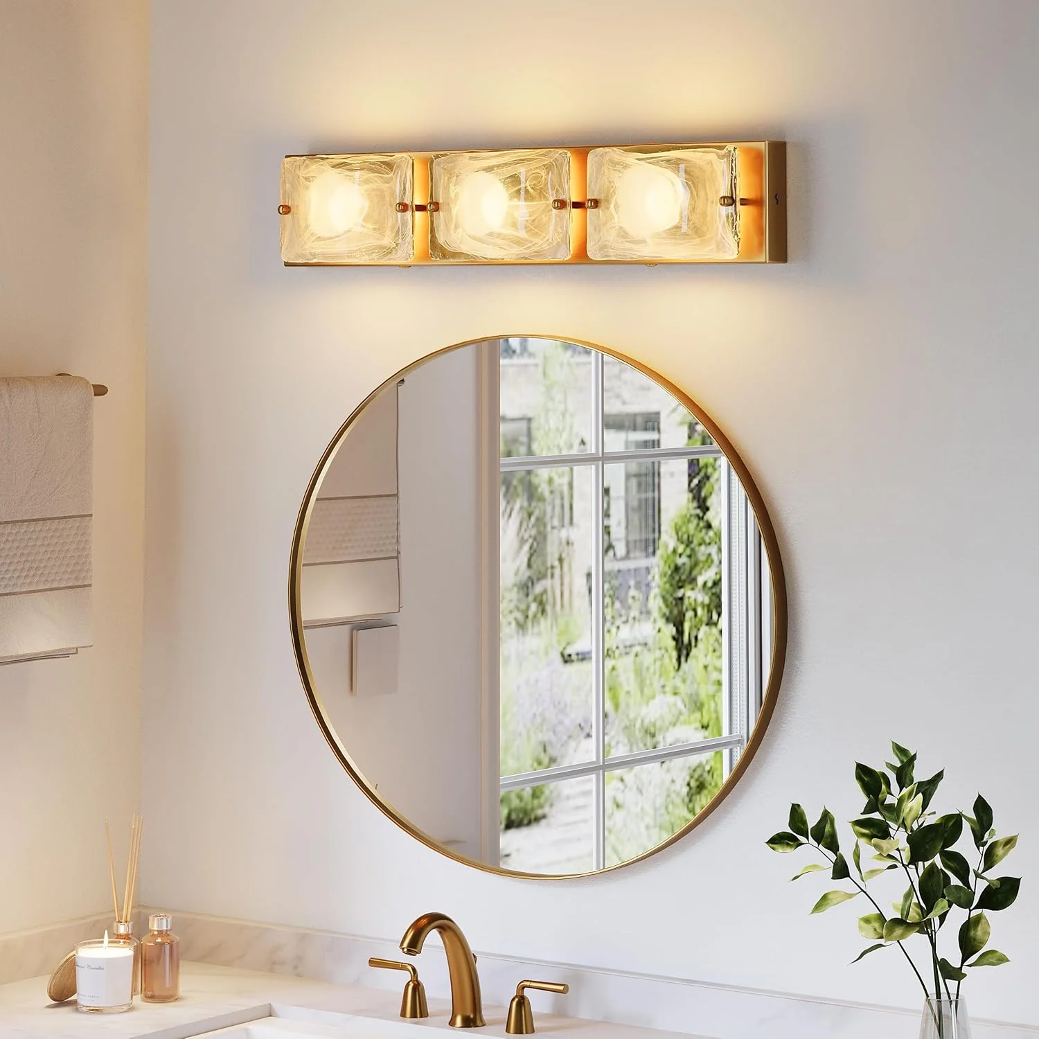 Cloud Glass Vanity Light, LED Modern Bathroom Wall Lighting Fixtures - Image 4