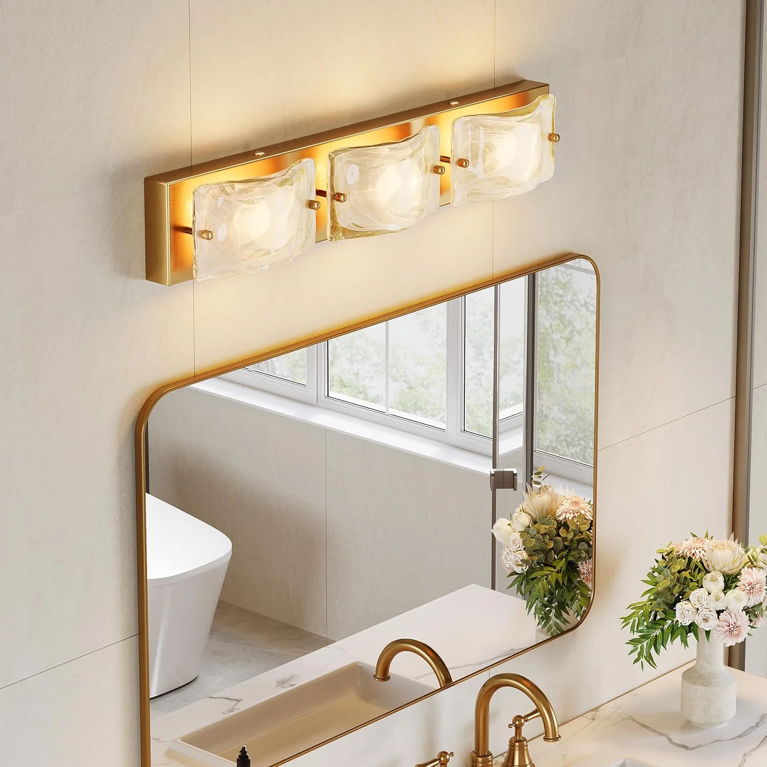 Cloud Glass Vanity Light, LED Modern Bathroom Wall Lighting Fixtures - Image 5