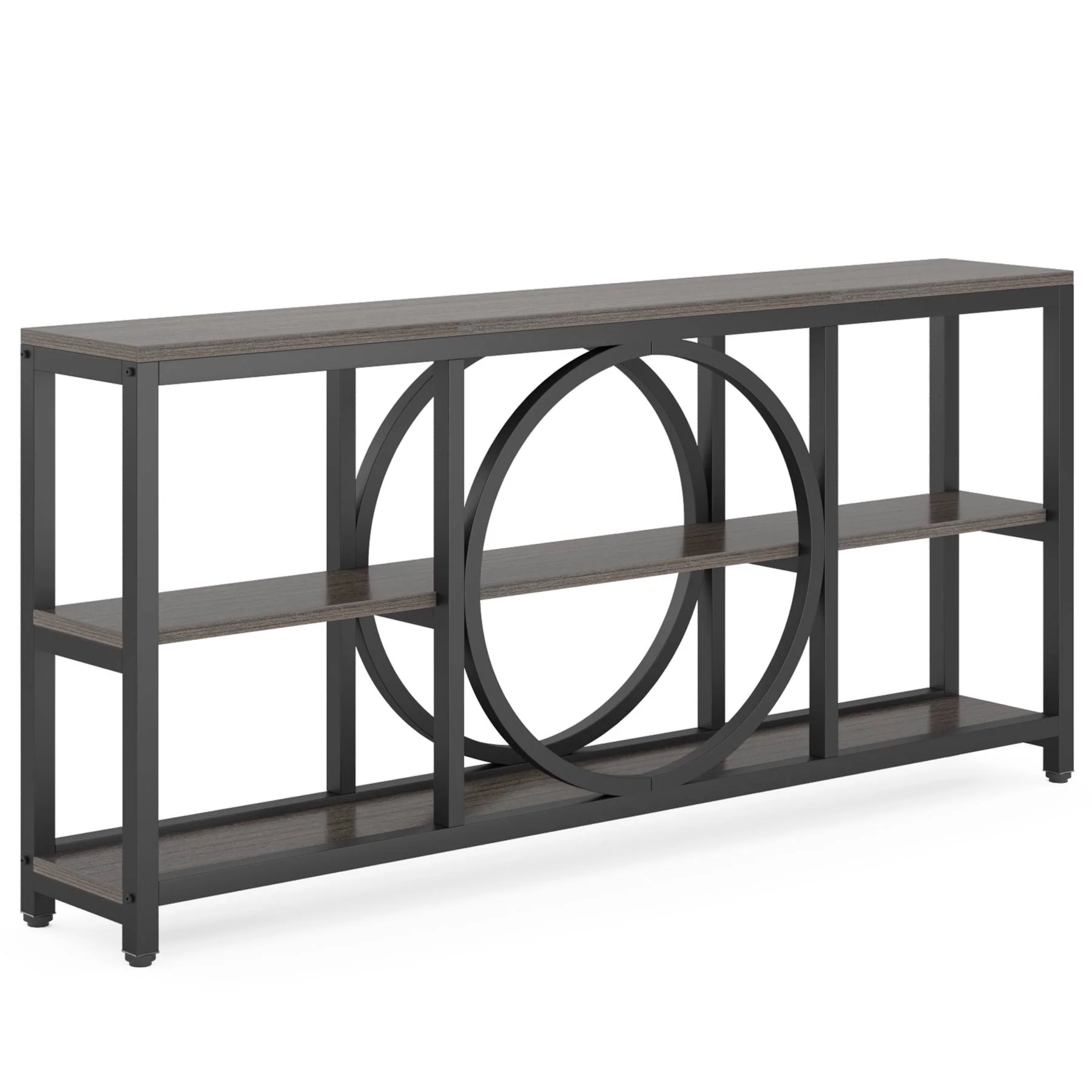 70.9" Console Table, Narrow Sofa Table with 3 Tier Storage Shelves - Image 12