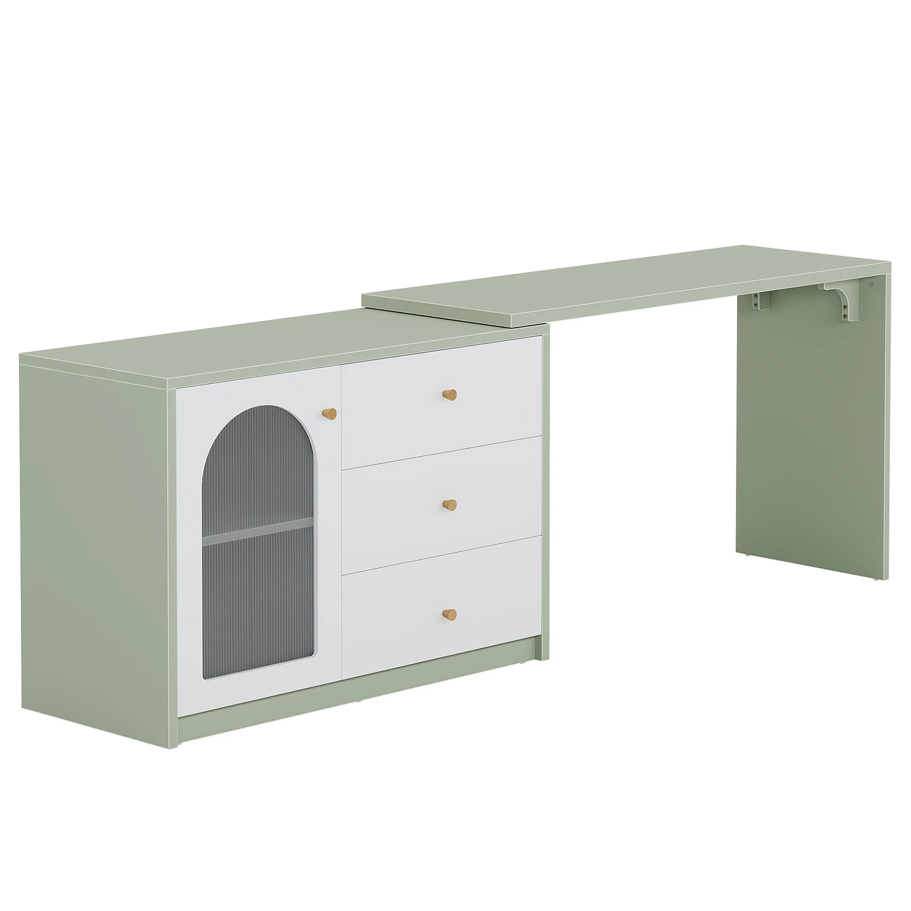 L-Shaped Computer Desk, Corner Office Desk with Reversible Storage Cabinet - Image 10