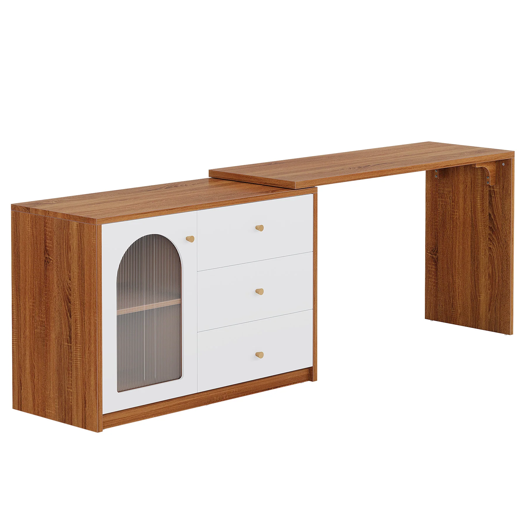 L-Shaped Computer Desk, Corner Office Desk with Reversible Storage Cabinet - Image 11