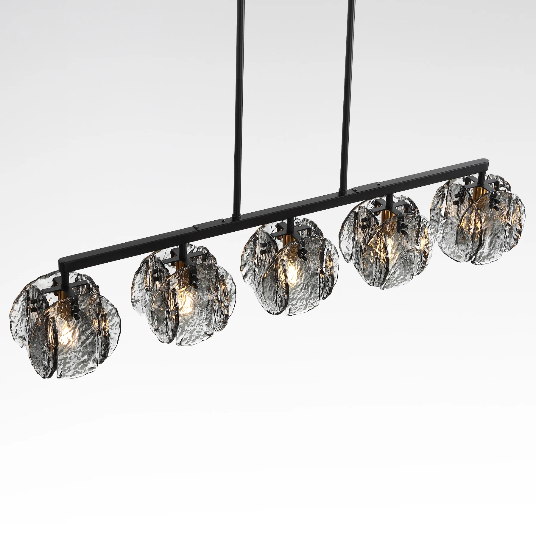 5-Light Dining Room Light Fixture, Luxury Linear Chandelier with Adjustable Height - Image 9