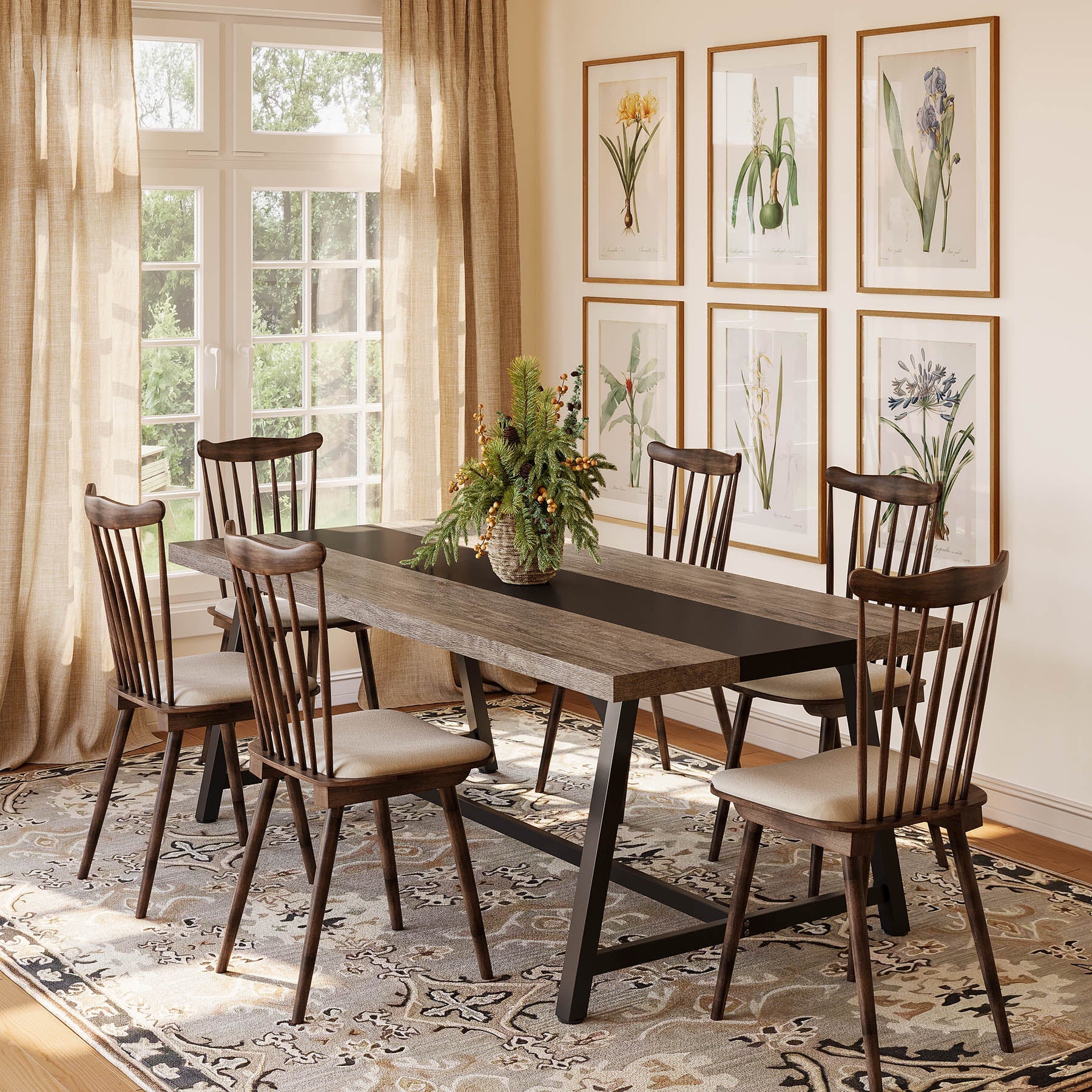 Dining Table for 8 People, 70.87" Rectangular Wood Kitchen Table - Image 8
