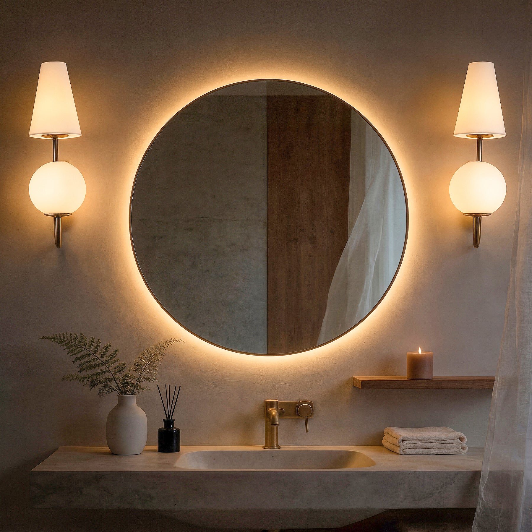 Double-Headed Wall Sconce, Elegant Wall Lamp Light Fixtures with Glass Shade - Image 6