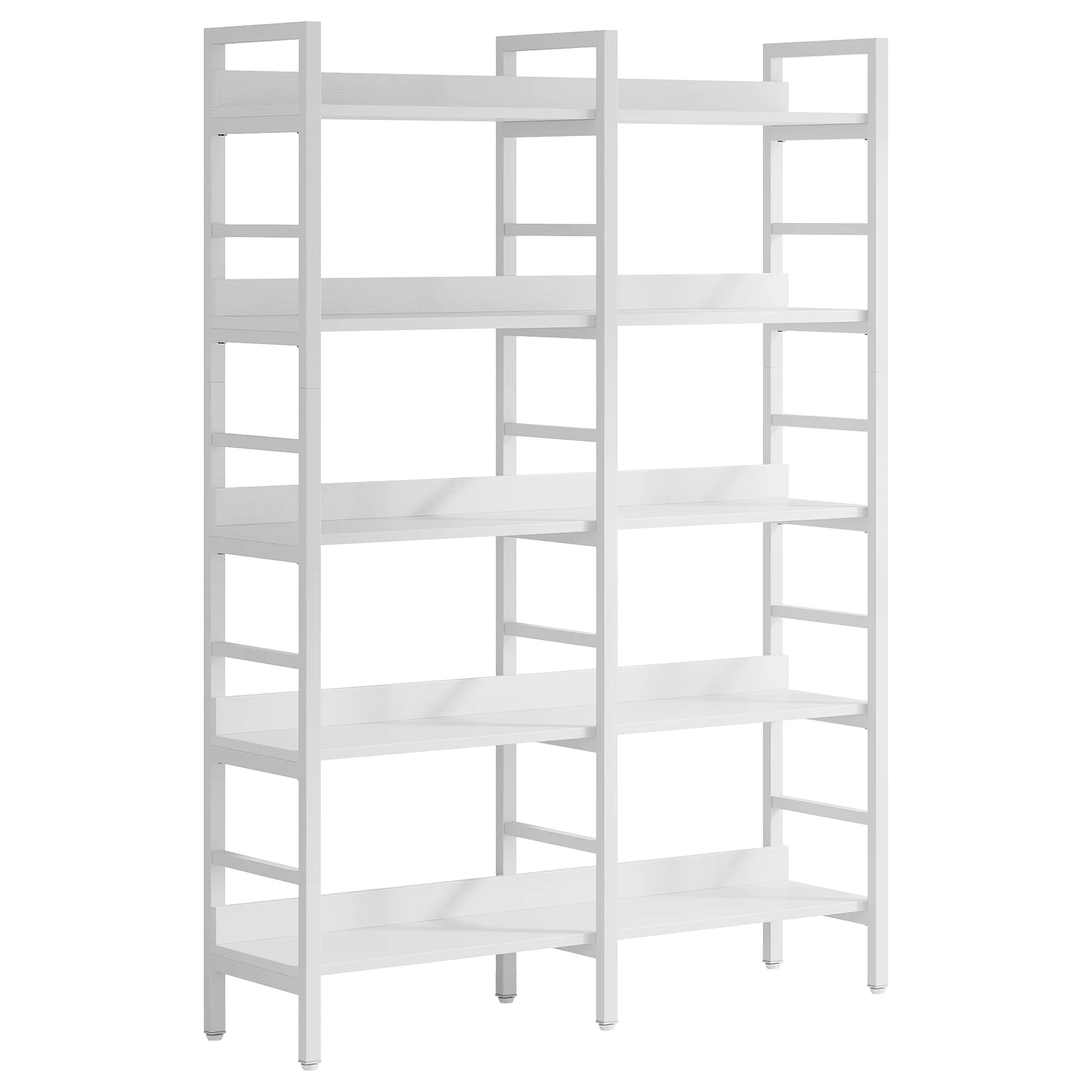 5-Tier Bookshelf, Double Wide Bookcase Storage Shelves Unit - Image 11