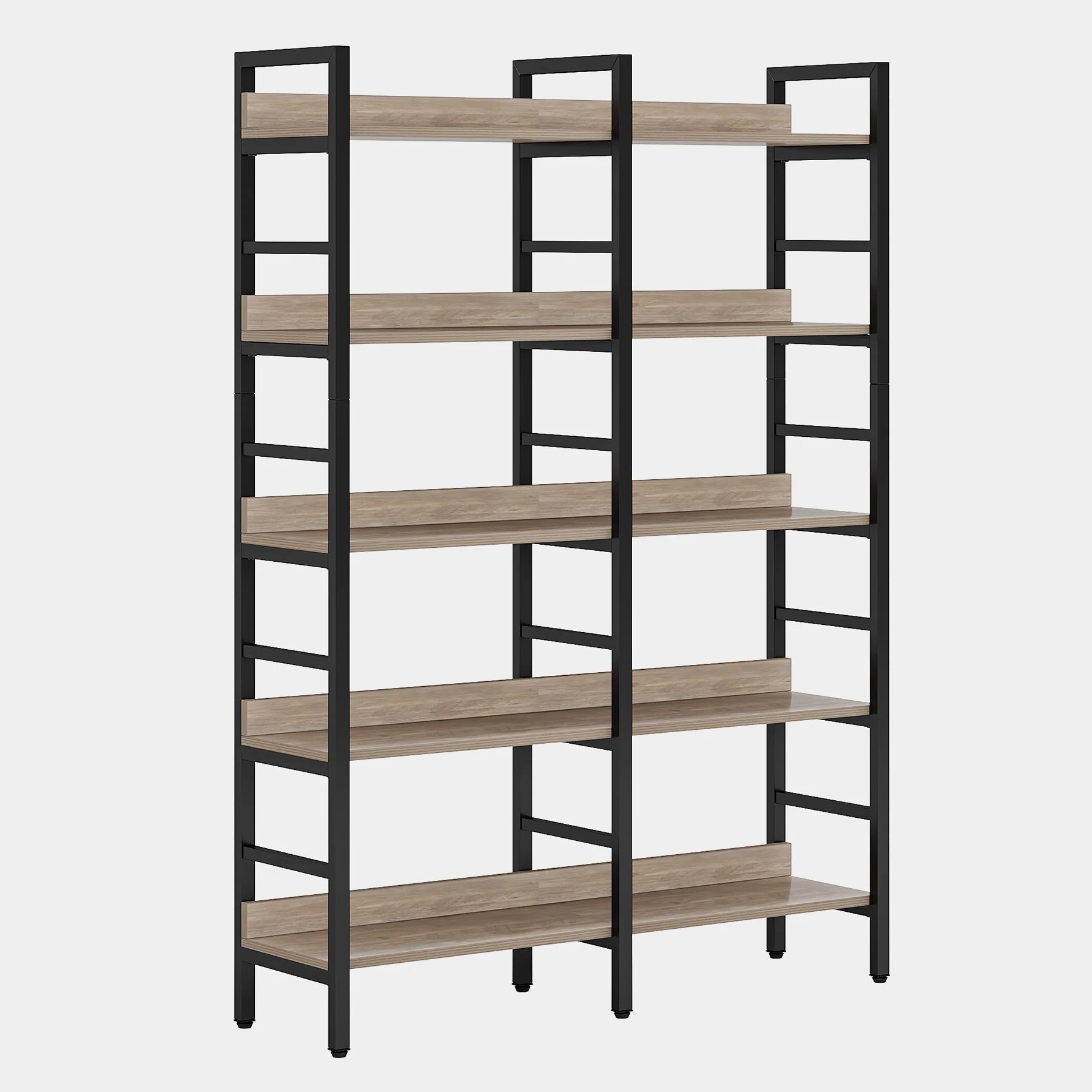 5-Tier Bookshelf, Double Wide Bookcase Storage Shelves Unit - Image 9