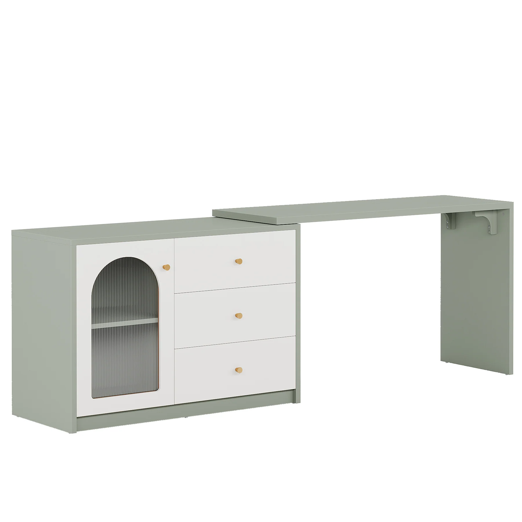 Modern Makeup Vanity, Dressing Table with 3 Drawers and Cabinet - Image 12
