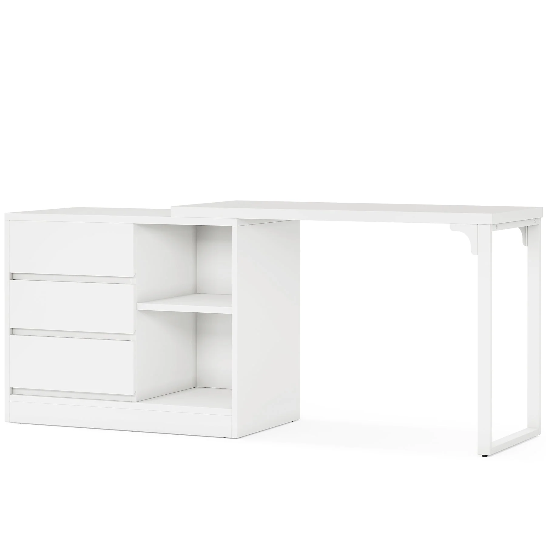 Modern Makeup Vanity, Dressing Table With 3 Drawers & Storage Shelves - Image 10