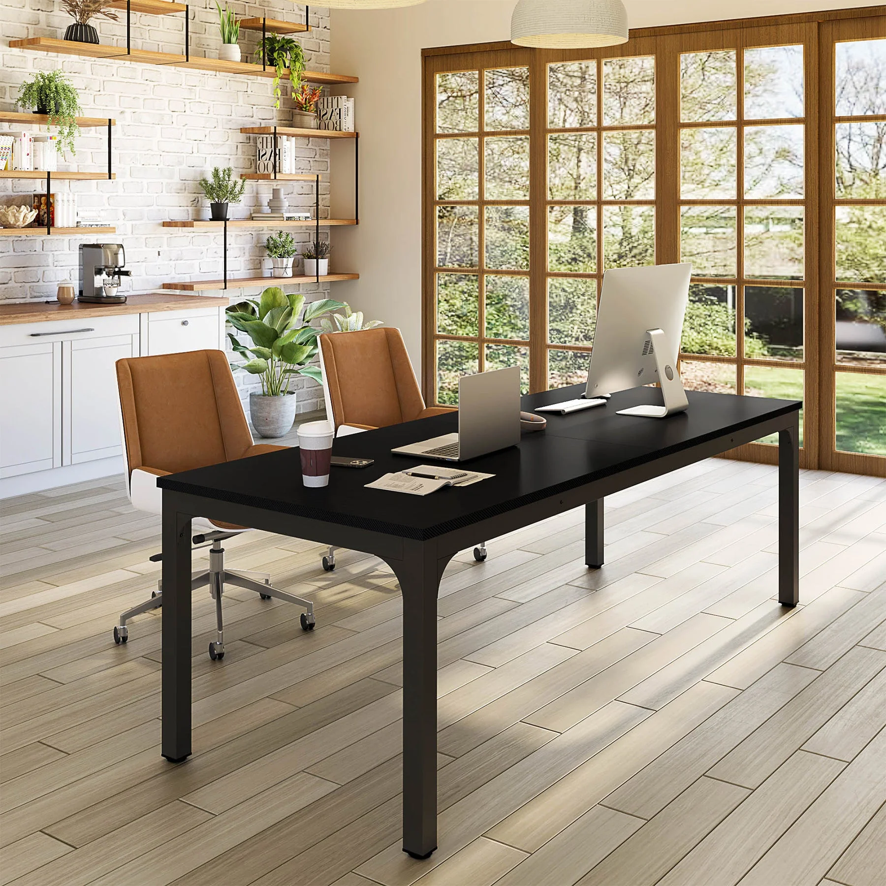 Rectangle Executive Desk, 78.7" Computer Desk 6FT Conference Table - Image 10