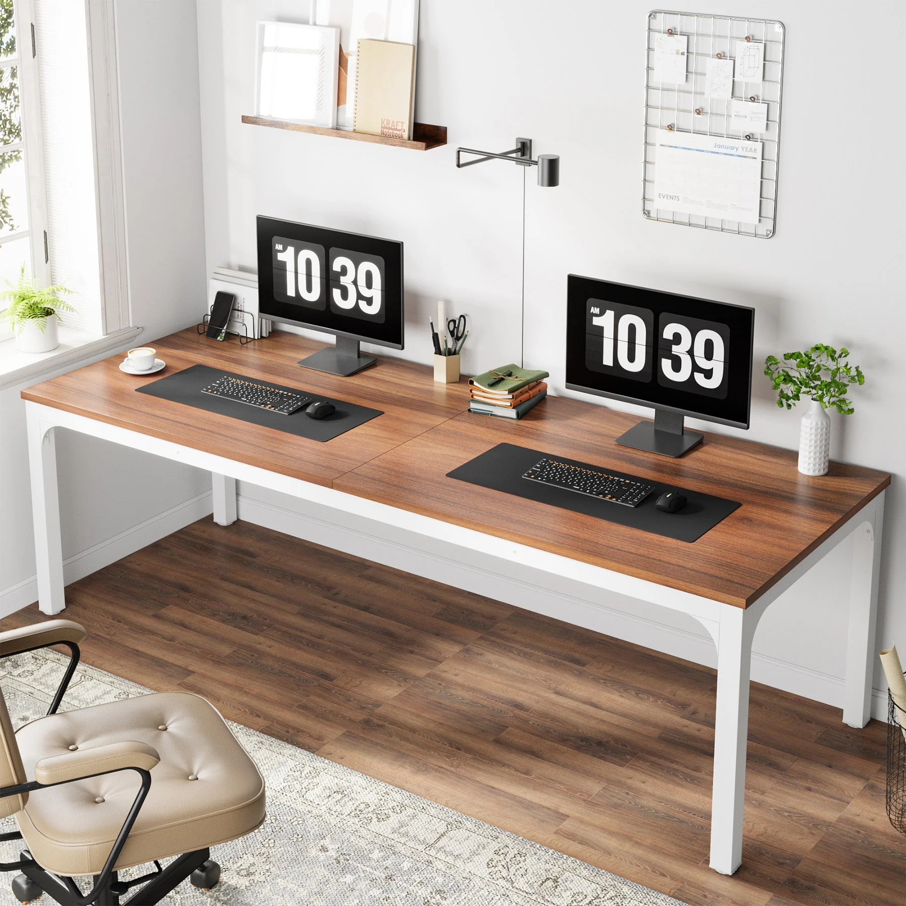 Rectangle Executive Desk, 78.7" Computer Desk 6FT Conference Table - Image 20