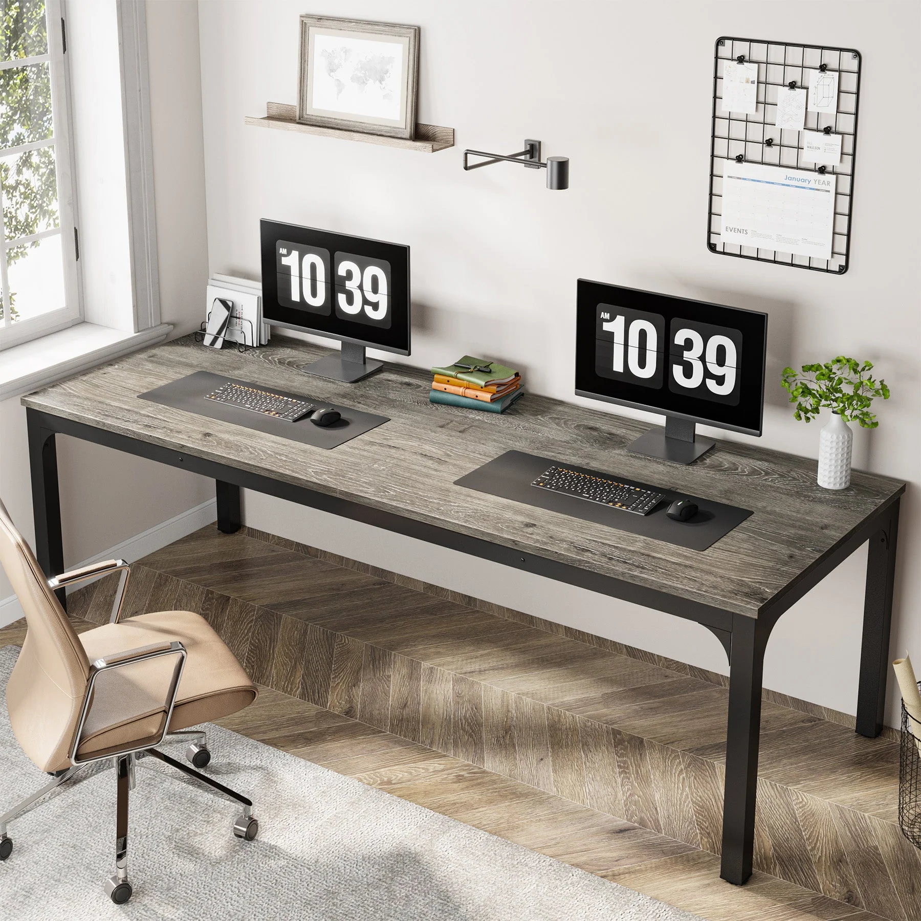 Rectangle Executive Desk, 78.7" Computer Desk 6FT Conference Table - Image 25