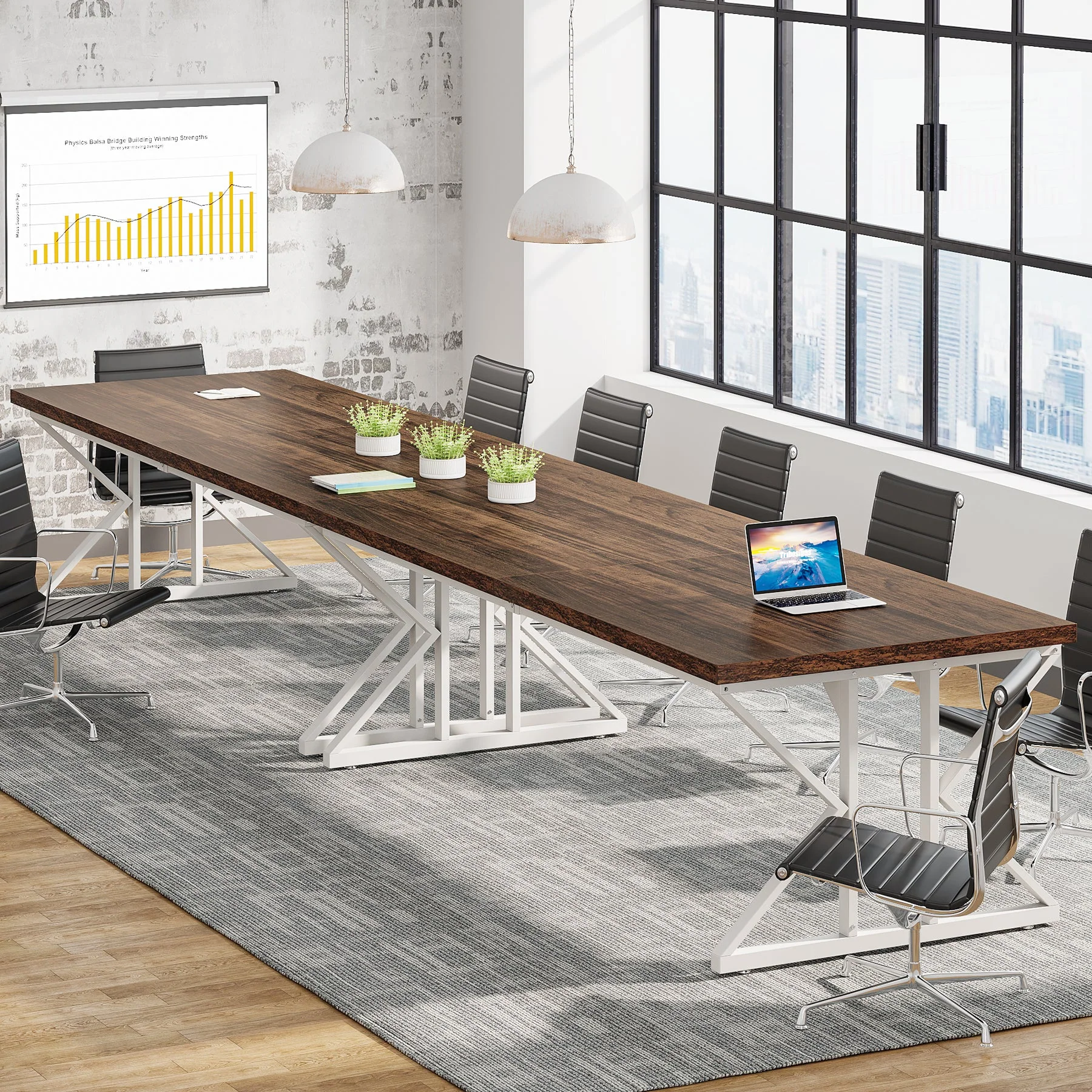 78.7" Executive Desk, Large Computer Desk Two Person Desk for Home Office - Image 4