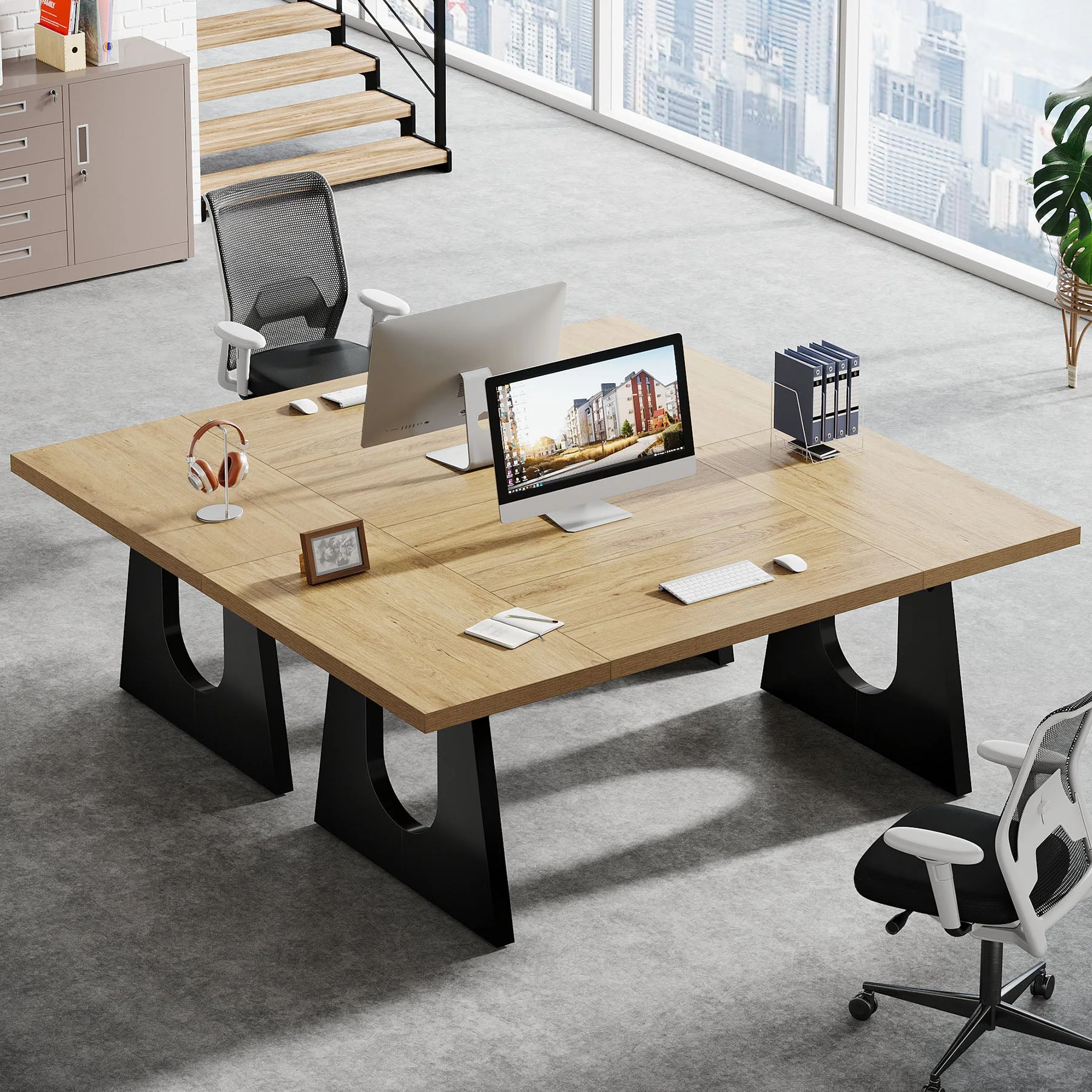 70.86" Executive Desk, Modern Computer Office Desk Workstation - Image 5